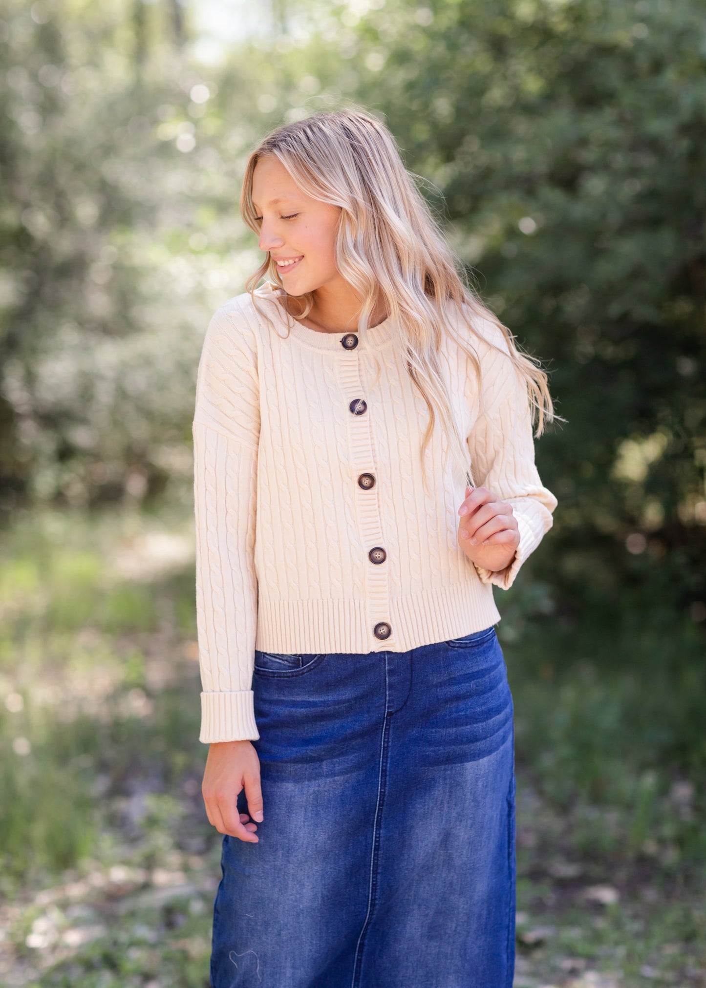 Cream Button Up Crop Cardigan - FINAL SALE FF Tops