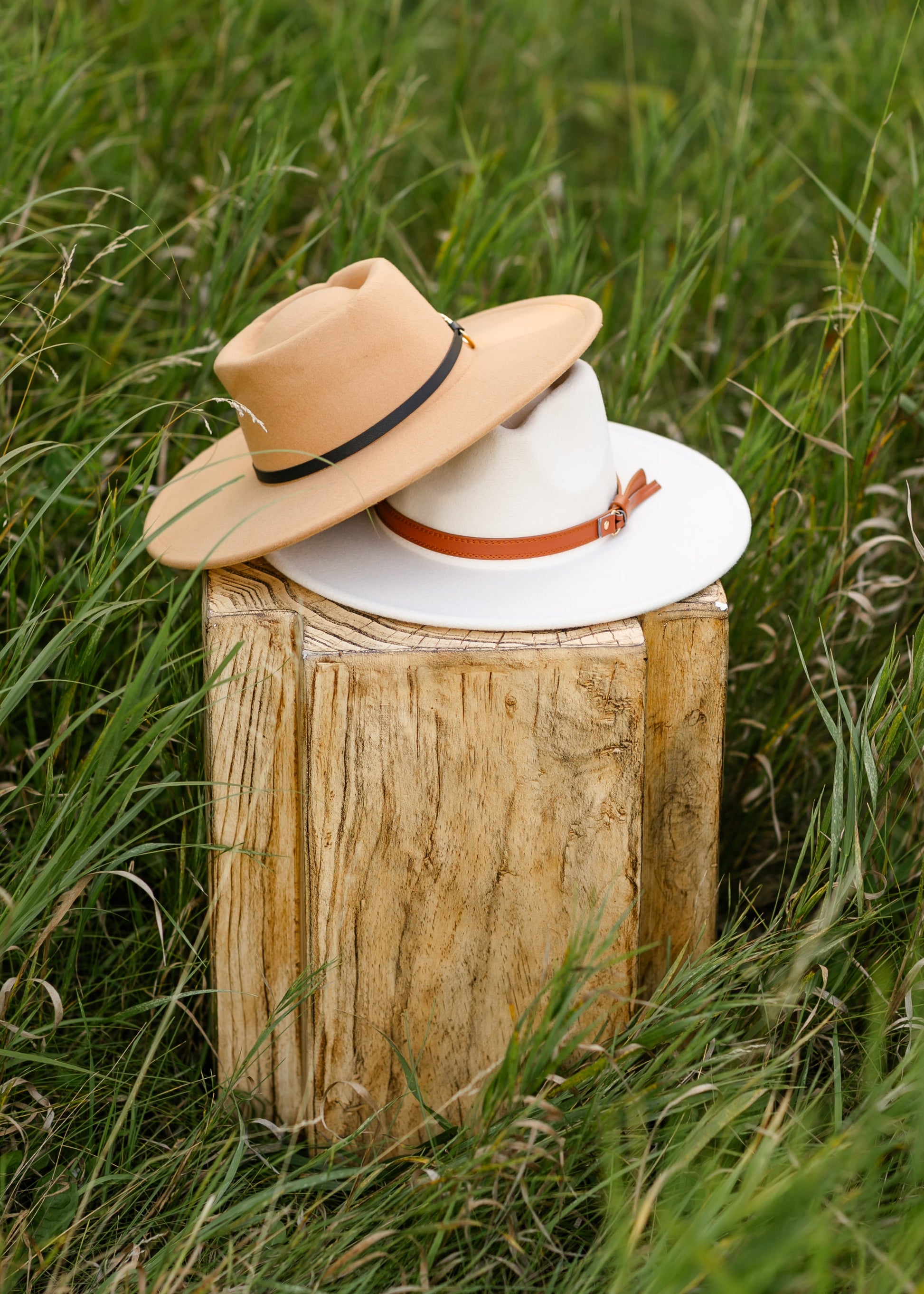 Cream Flat Brim Buckle Hat Accessories