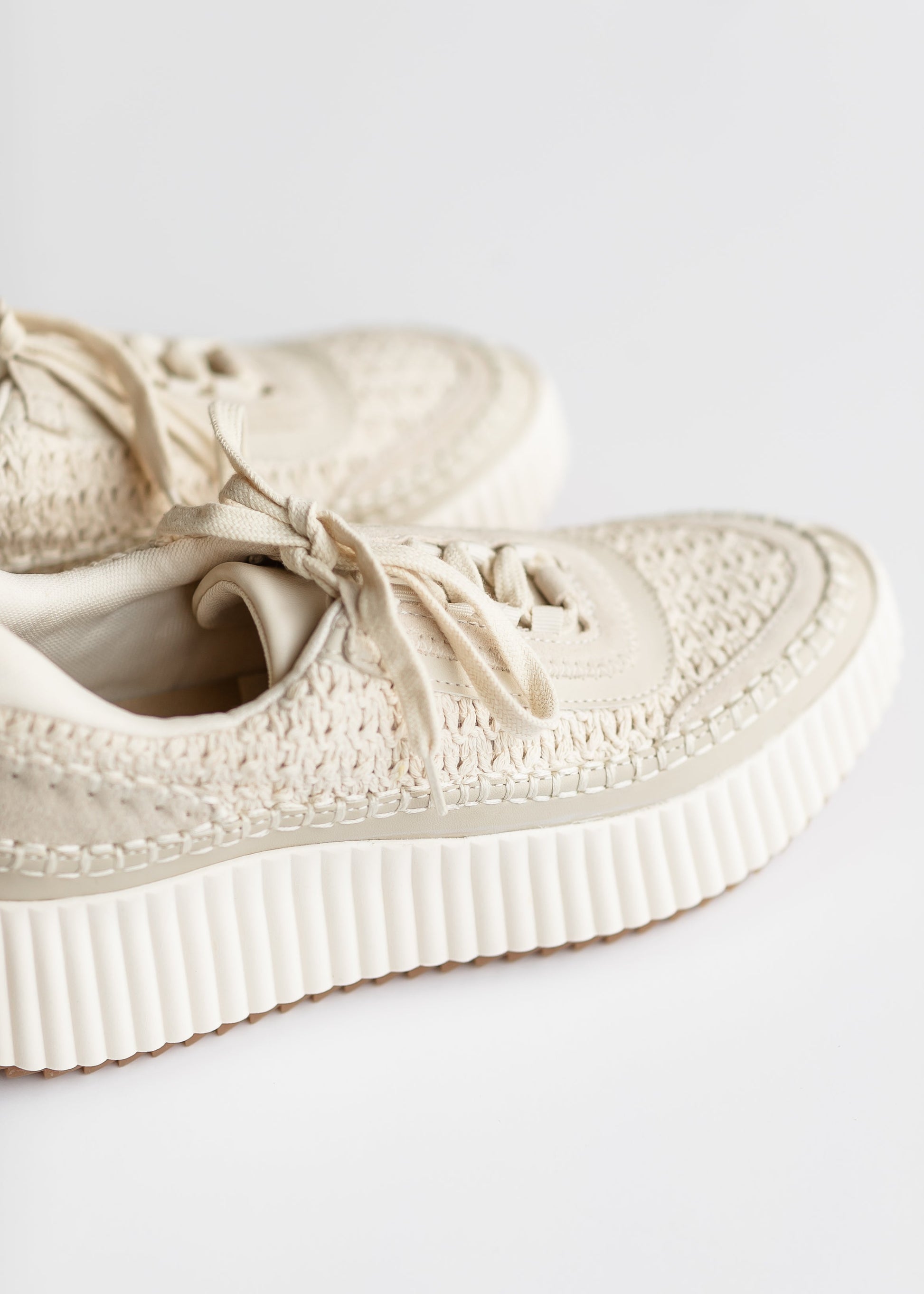 Dolce Vita Dolen Sandstone Knit Platform Sneakers Shoes