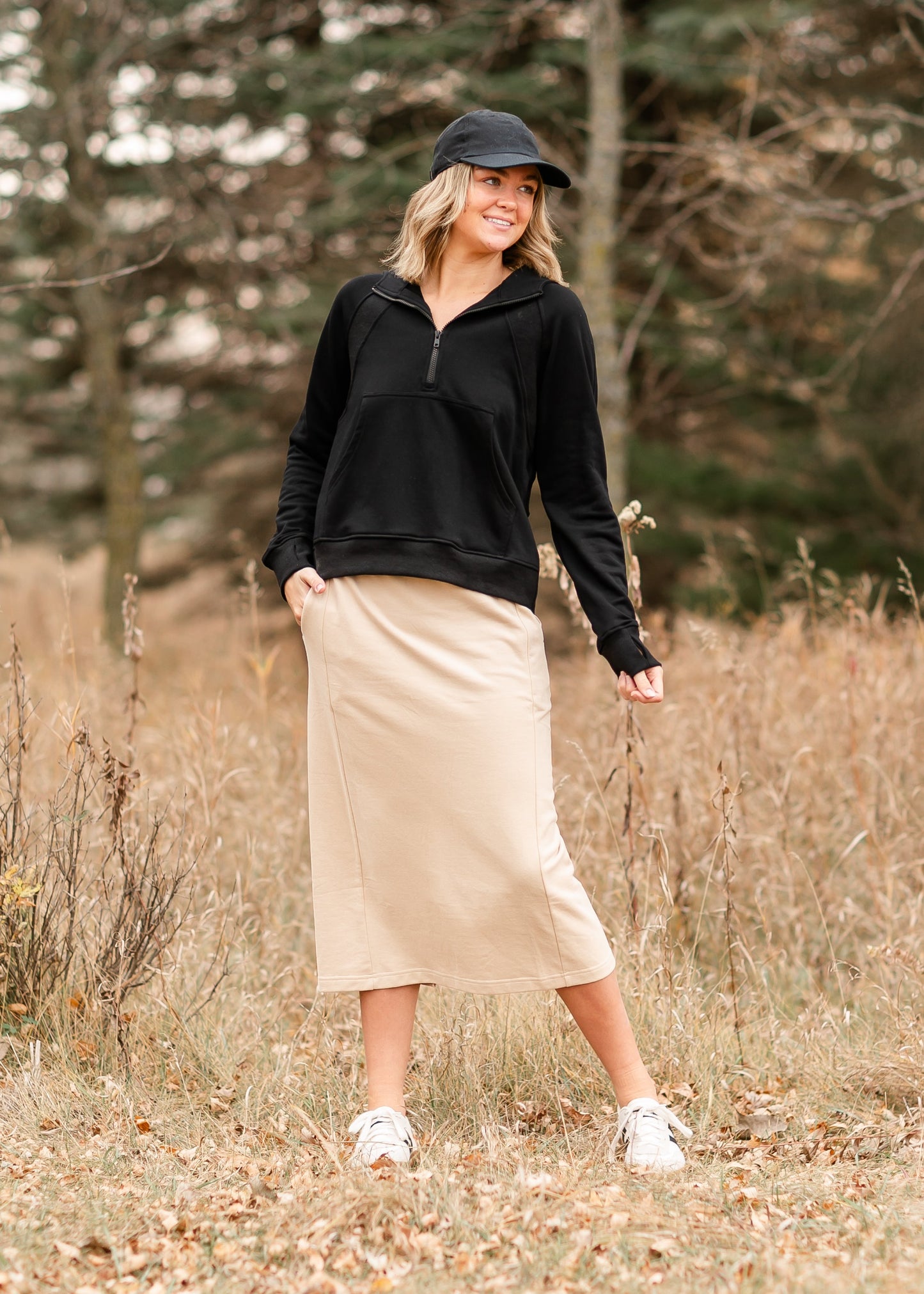 Dori Straight Fit Beige Skirt FF Skirts