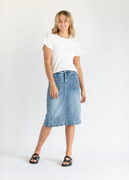 Elin Front Pocket Midi Skirt IC Skirts