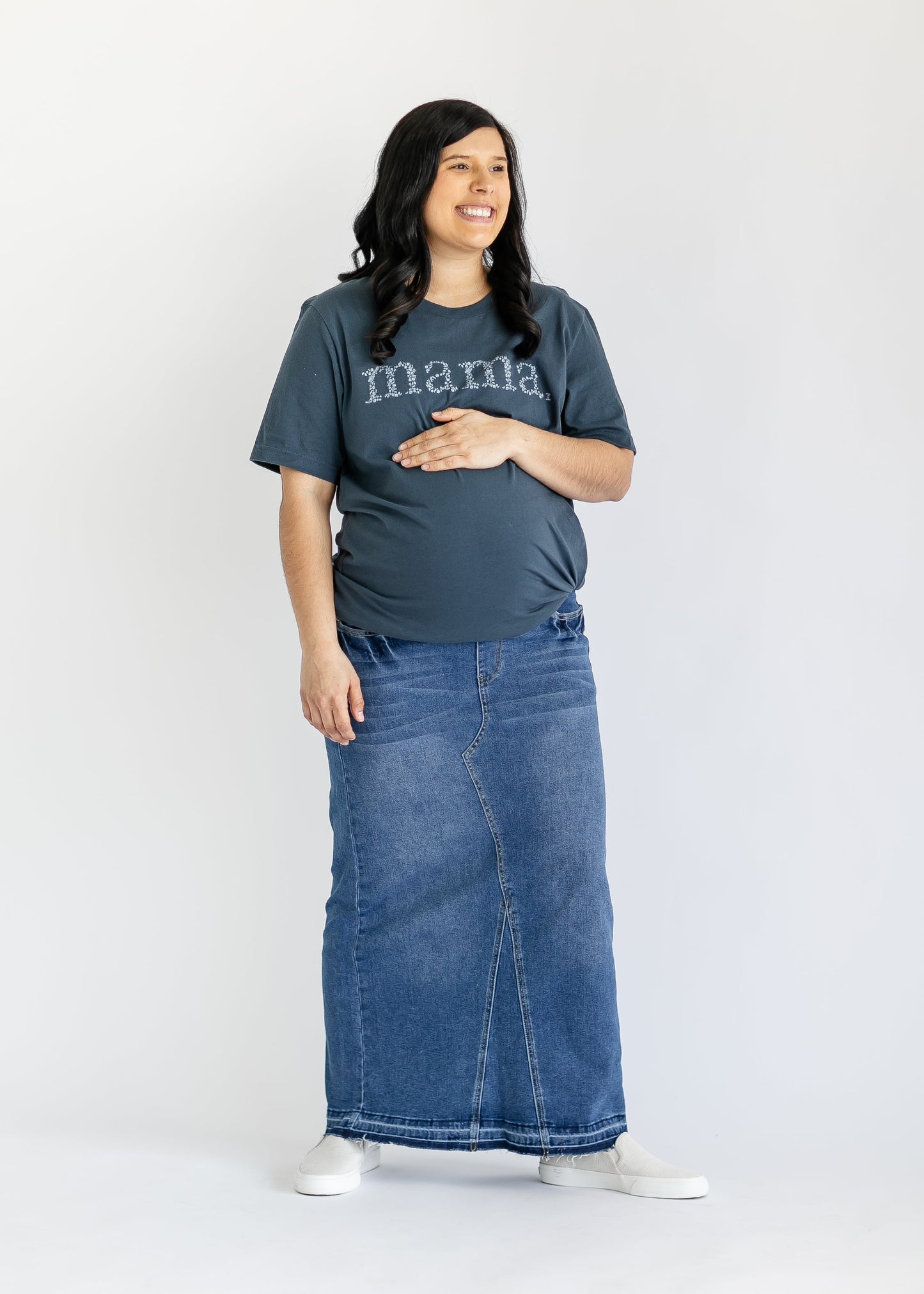 Elise Maternity Maxi Denim Skirt IC Skirts