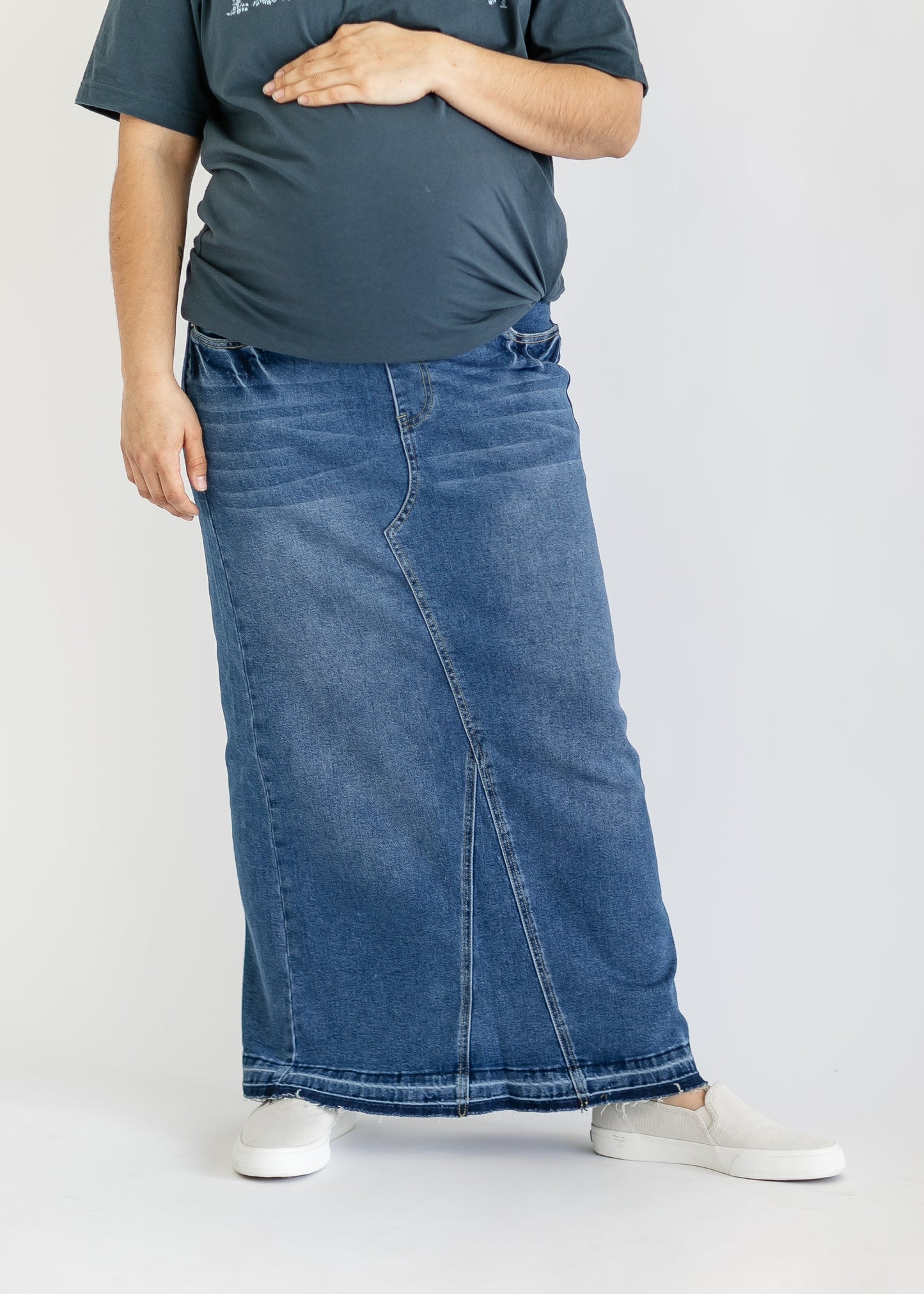 Elise Maternity Maxi Denim Skirt IC Skirts