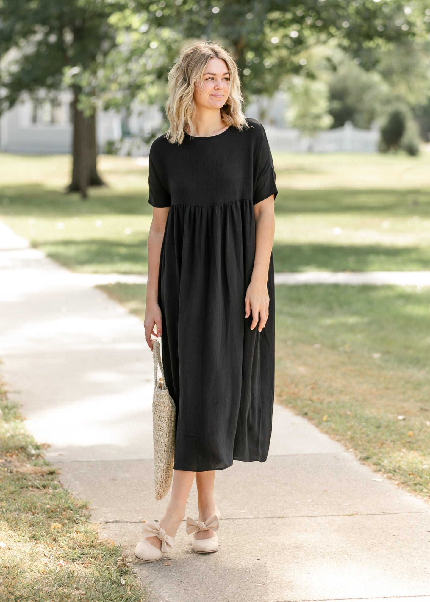 Ember Slub Short Sleeve Jersey Dress FF Dresses