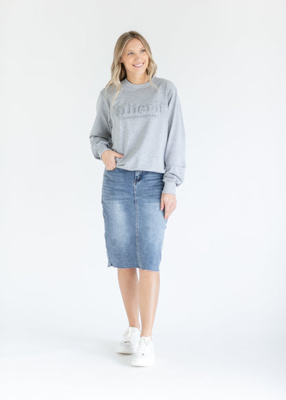 Embossed Inherit Logo Crewneck Sweatshirt IC Tops