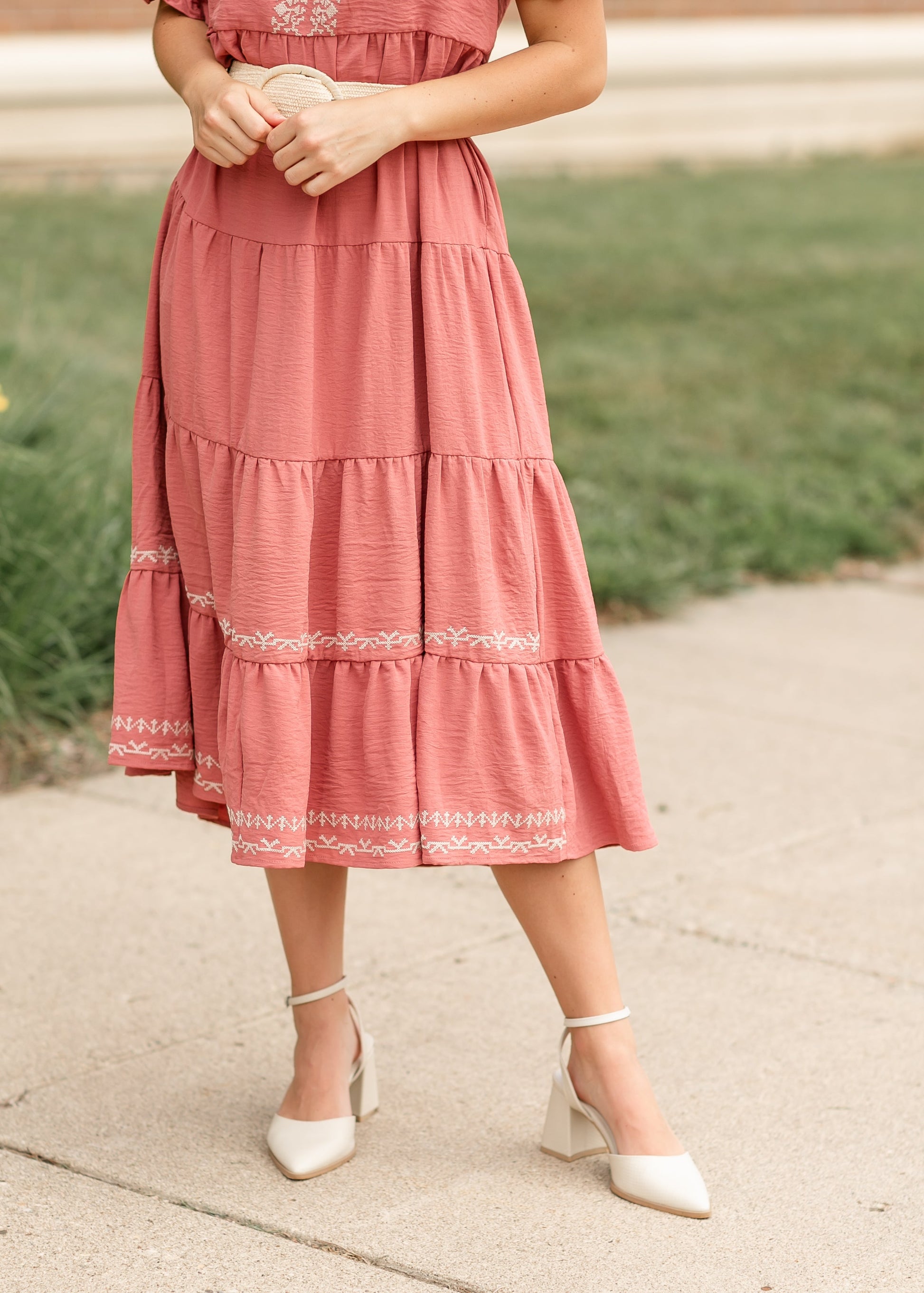 Embroidered Tiered Maxi Dress FF Dresses