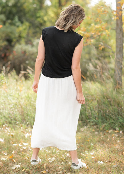 Essential Linen Elastic Waist Maxi Skirt IC Skirts