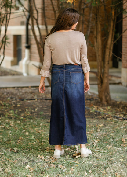 Essential Ruffled 3/4 Sleeve Top IC Tops