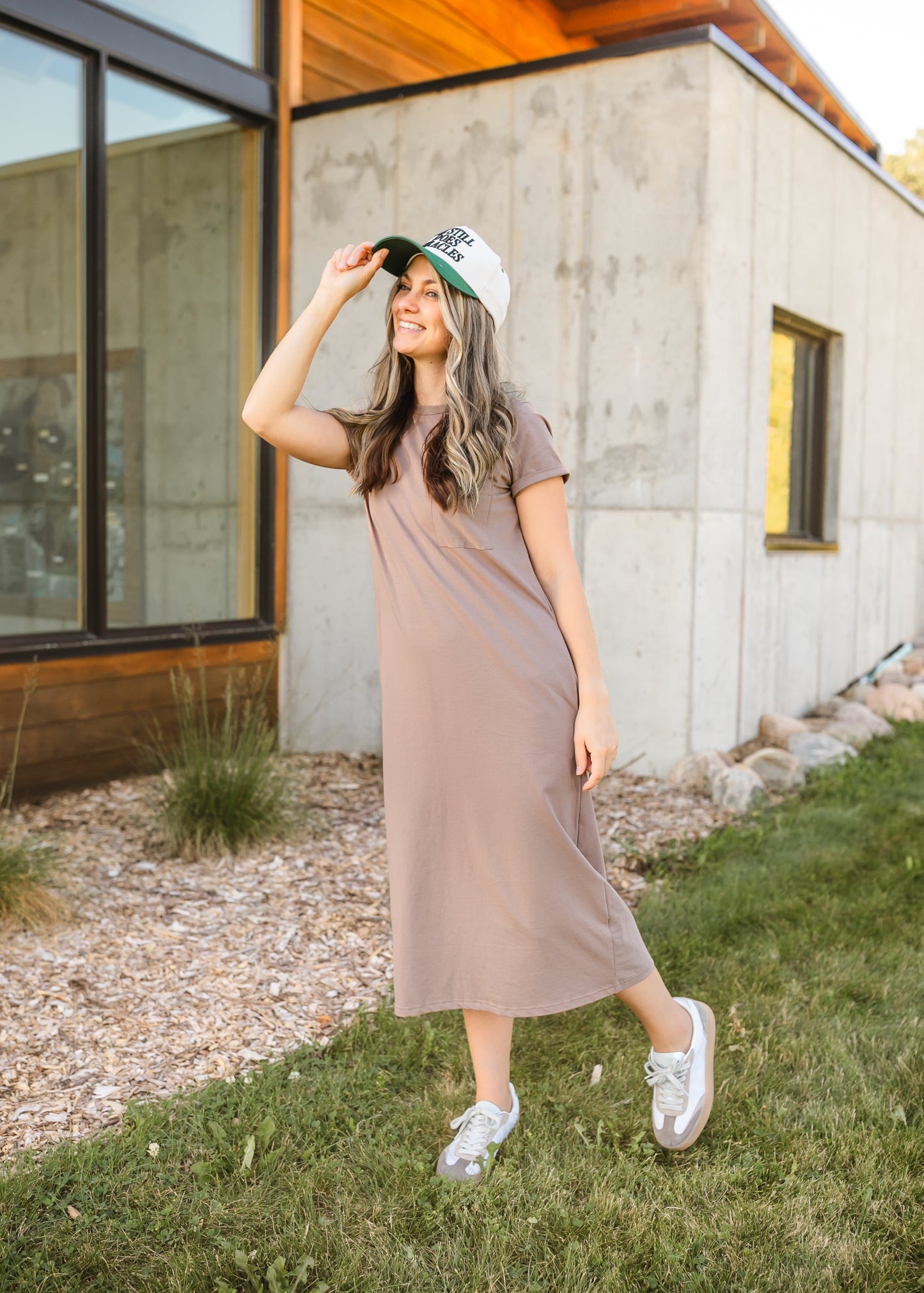 Finley T-shirt Midi Dress IC Dresses Taupe / XS