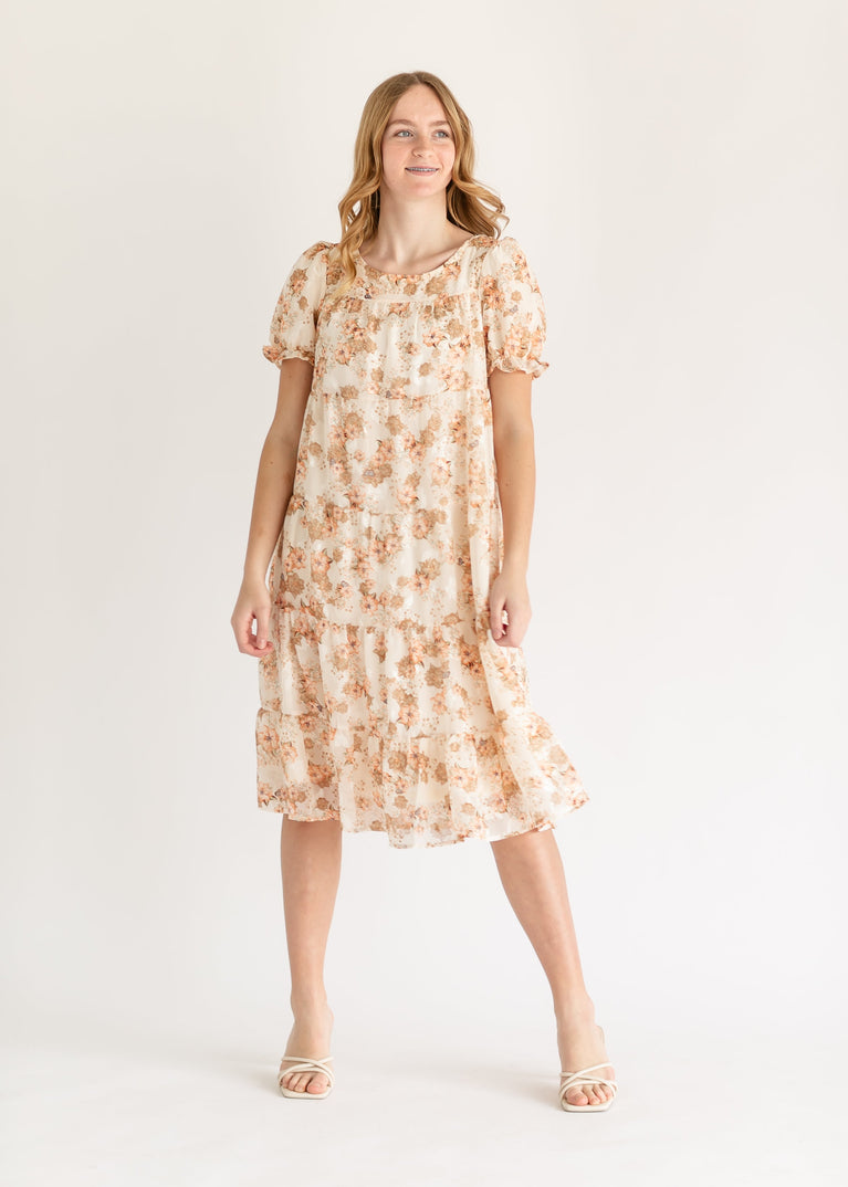 Floral Woven Midi Dress FF Dresses