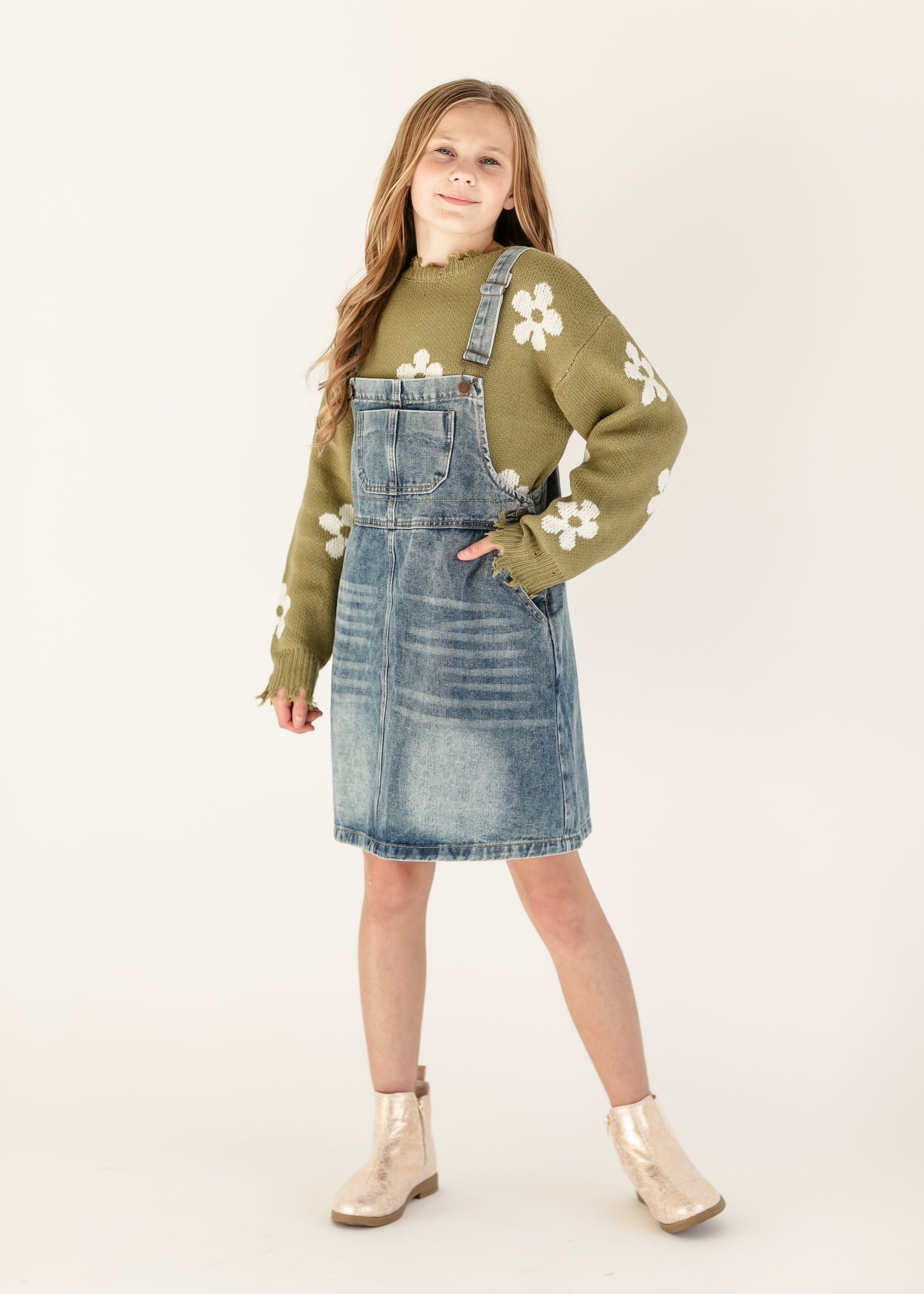 Girl's Blakely Denim Overall Dress IC Girls