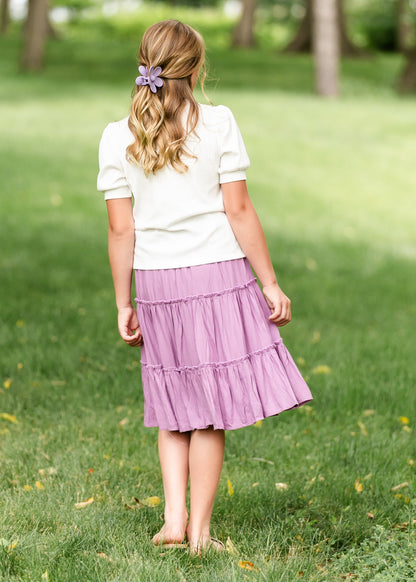 Girl's Tiered Purple Skirt FF Girls