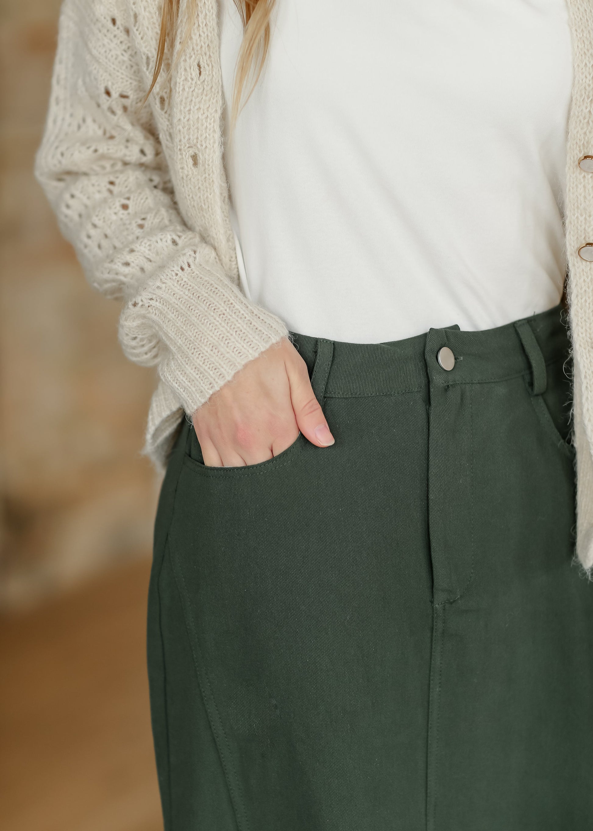 Green Flair Denim Skirt FF Skirts