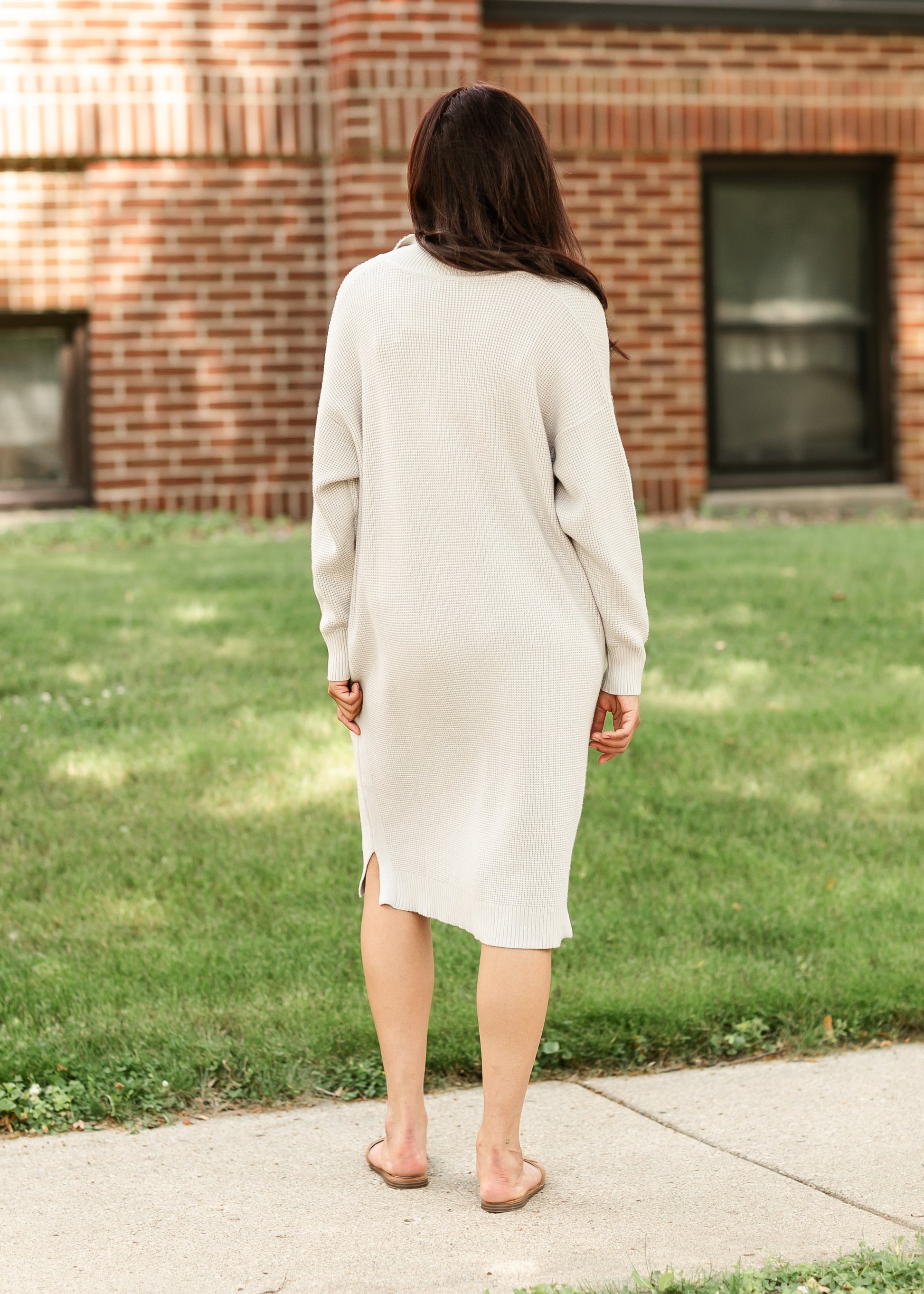 Hampton Collared Waffle Knit Dress FF Dresses