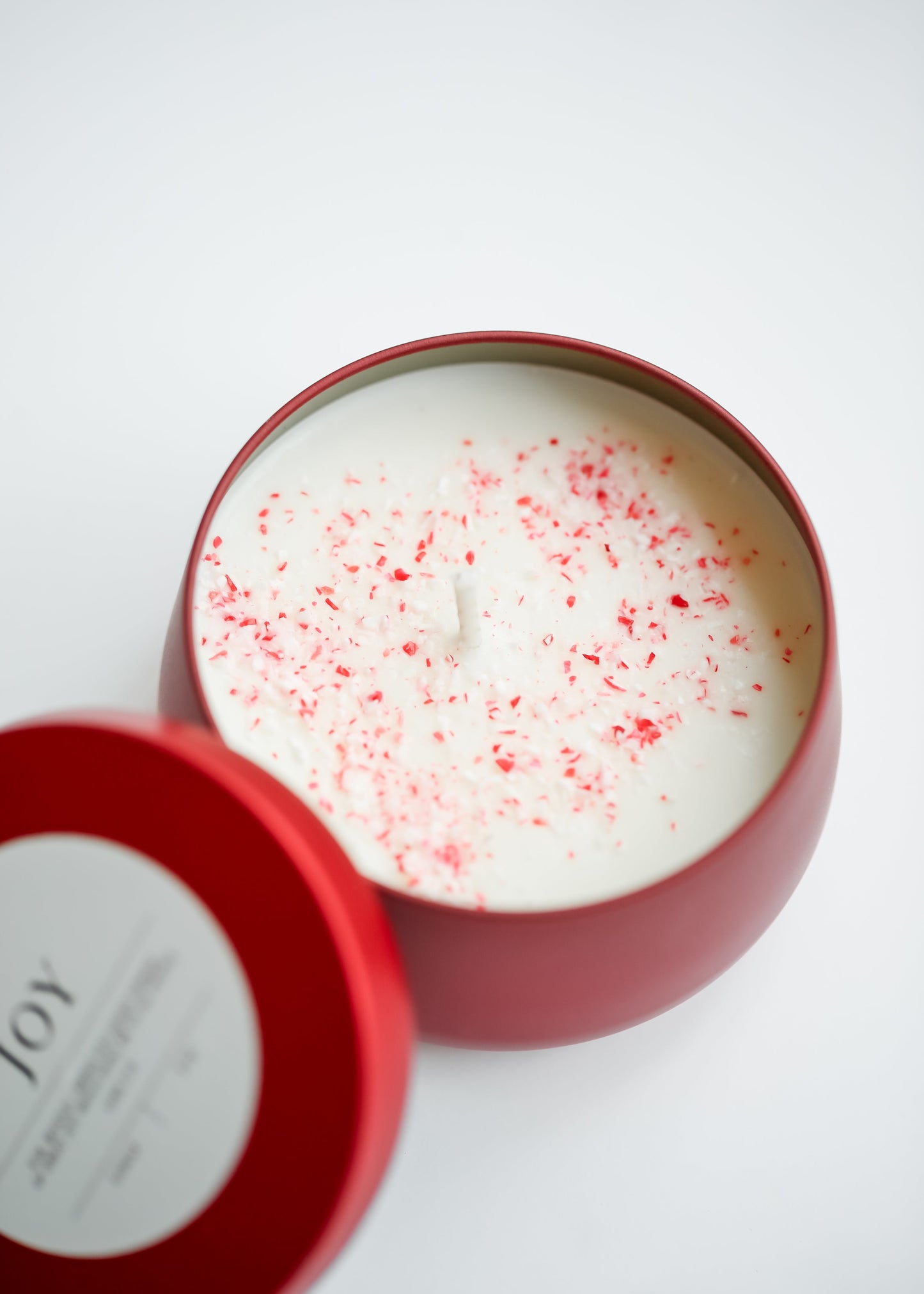 Hand-Poured Crushed Candy Cane Soy Wax Candle IC Home + Lifestyle