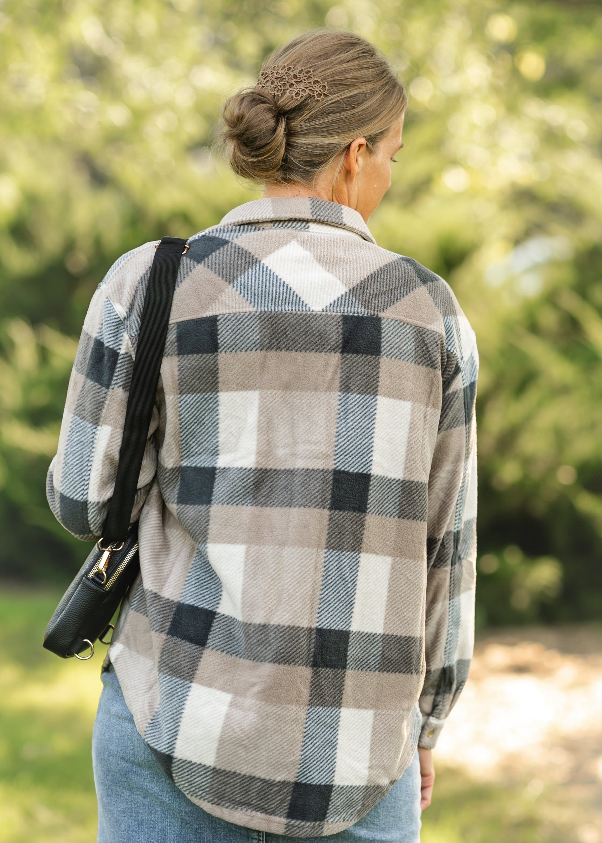 Hiker Two Tone Fleece Plaid Jacket FF Tops