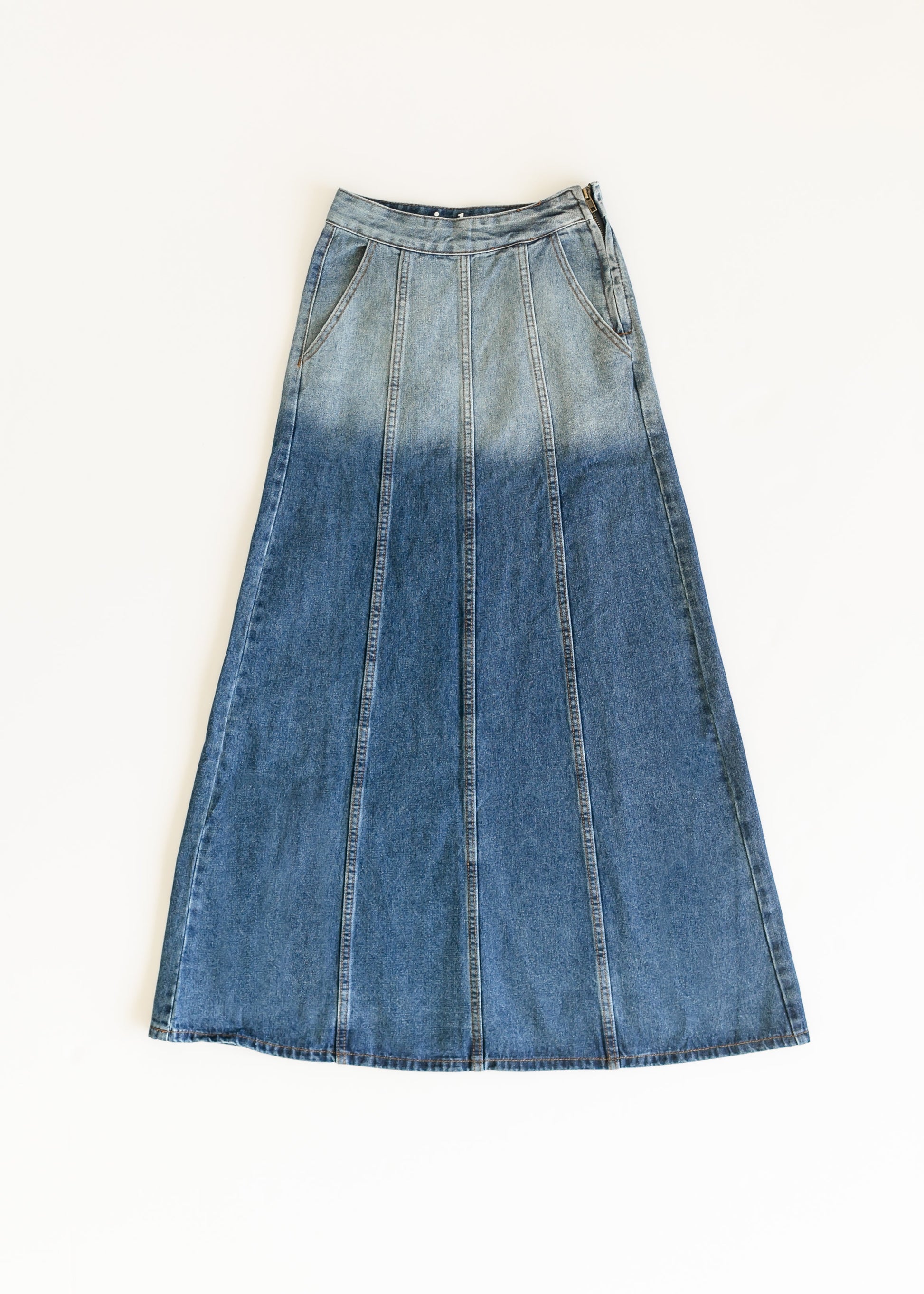 Holly Paneled Denim Maxi Skirt IC Skirts