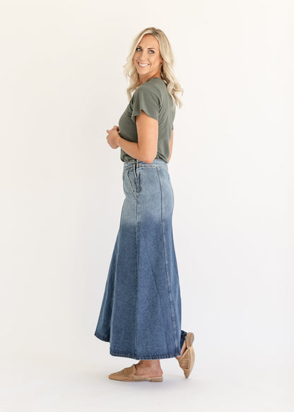 Holly Paneled Denim Maxi Skirt IC Skirts