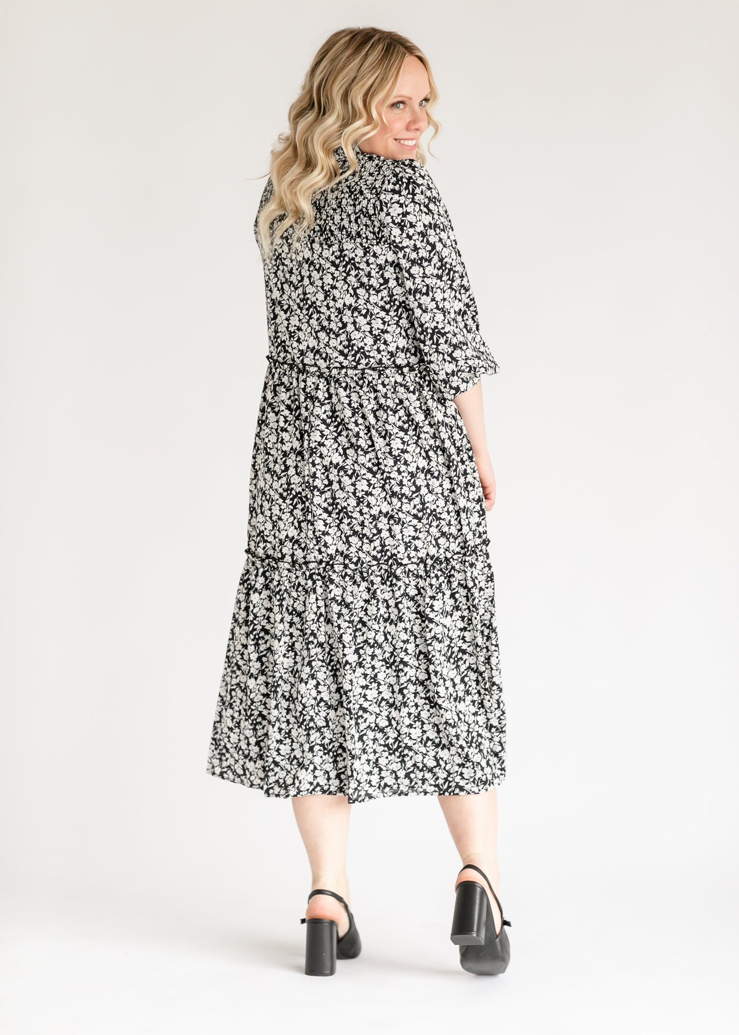 Isla Ruffle Detail 3/4 Sleeve Maxi Dress IC Dresses