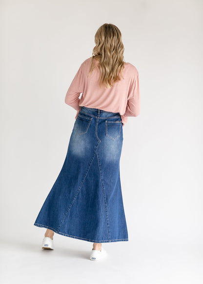 Jennifer A-Line Long Denim Skirt IC Skirts