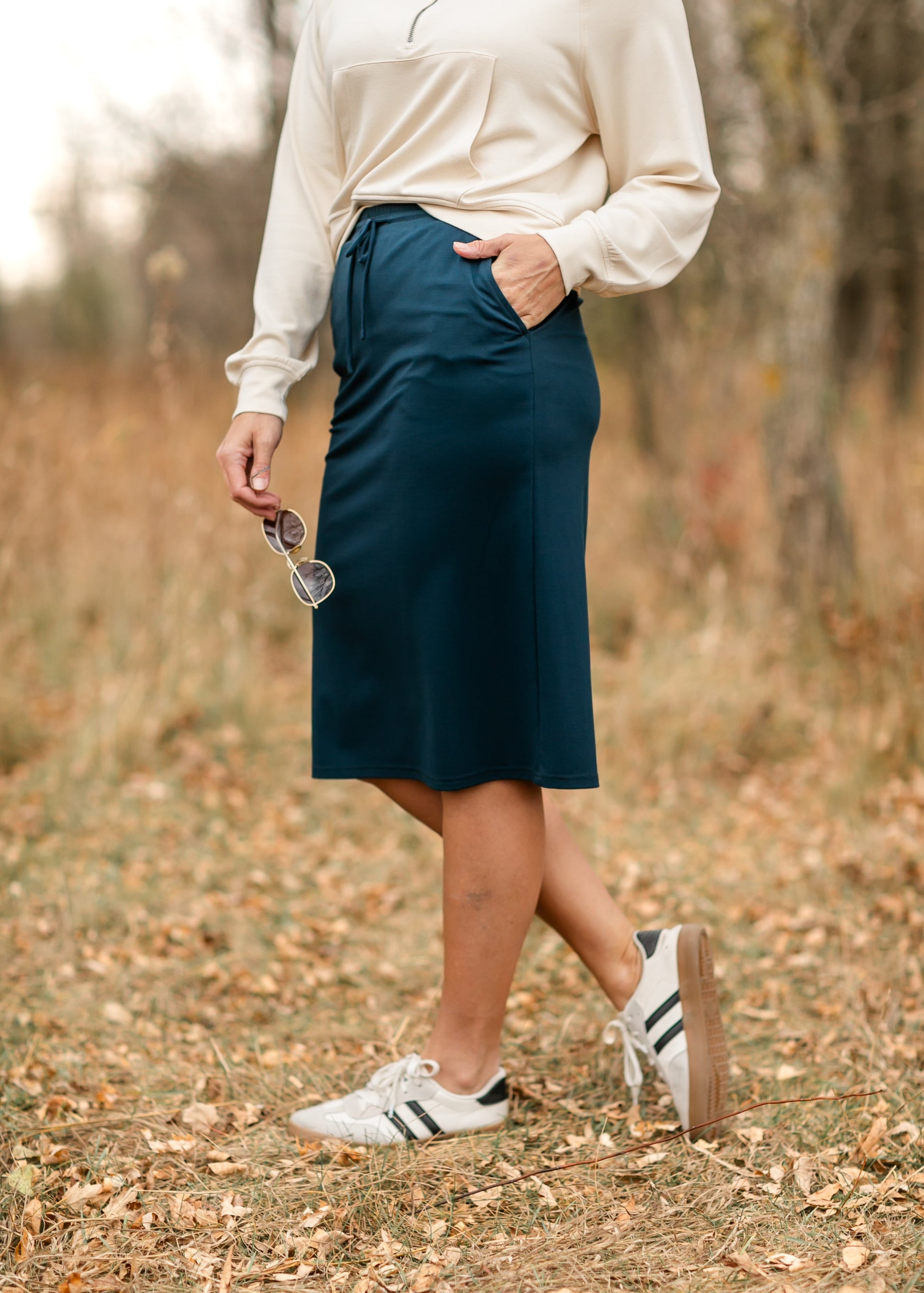 Jordan Knit Midi Skirt Teal IC Skirts