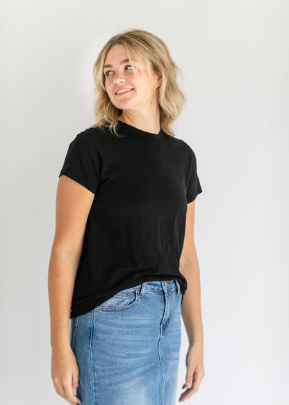 Katerina Garment Dyed Slub Tee FF Tops Black / S