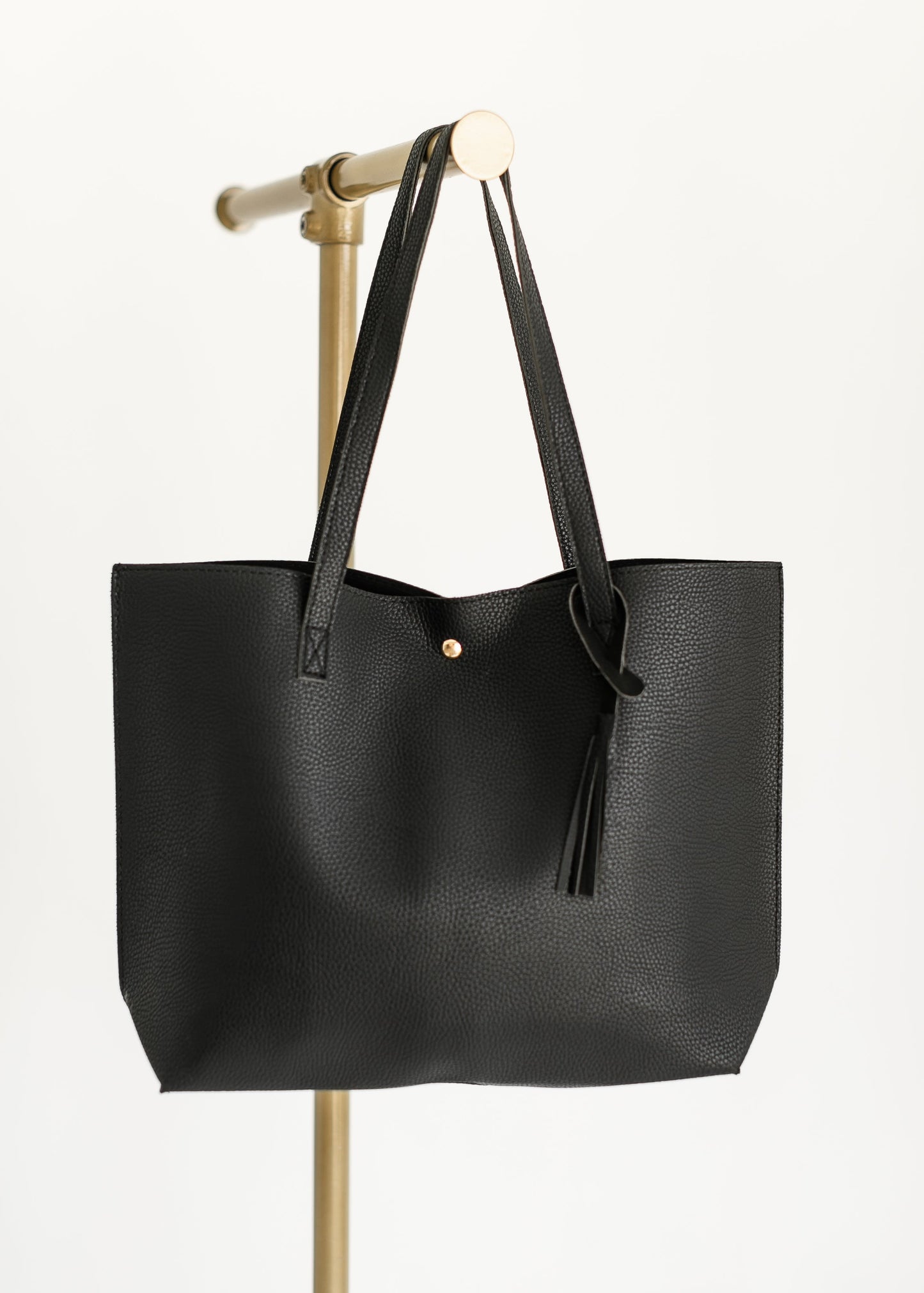 Large Vegan Leather Tote Bag Accessories Black