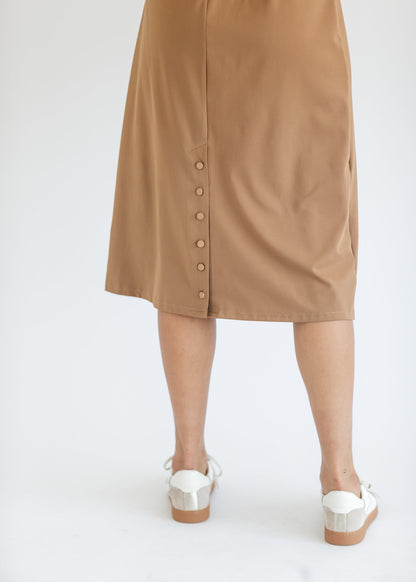 Lennox Classic Midi Dress-46" Camel IC Dresses