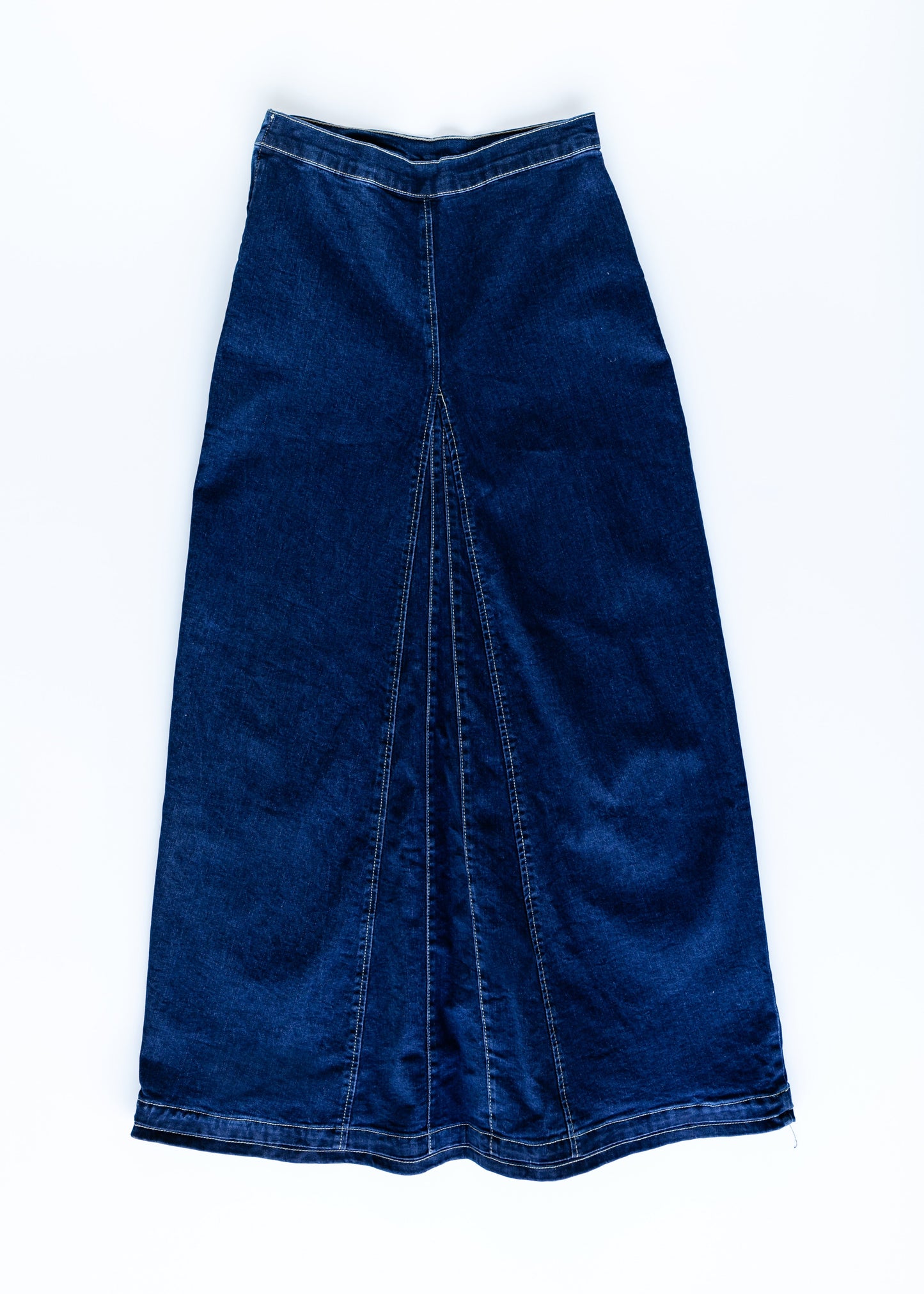 Linda Dark Denim A-Line Long Denim Skirt IC Skirts