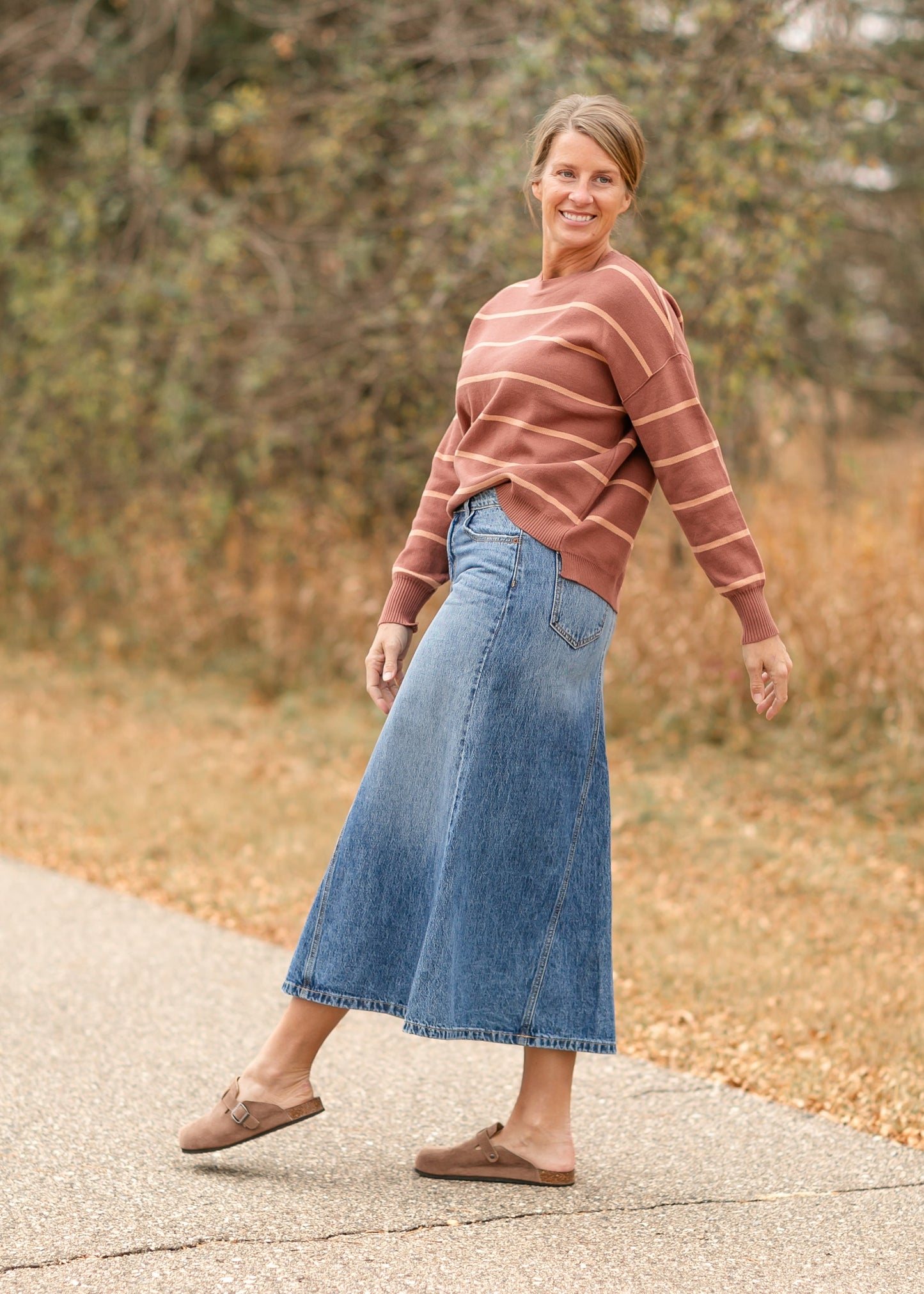 Low Rise A-line Denim Skirt FF Skirts