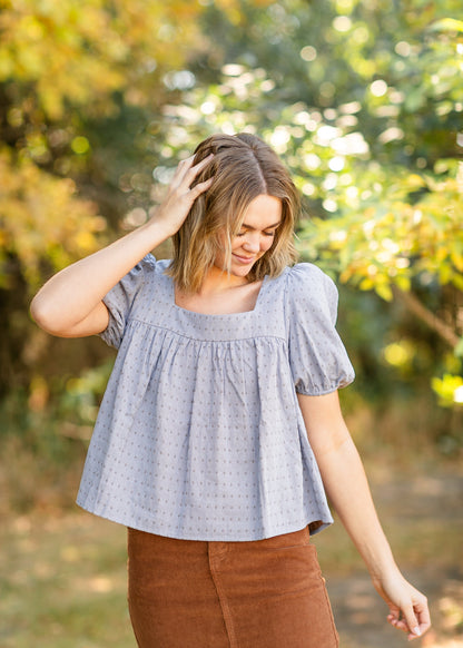 Melany Cotton Peplum Top FF Tops