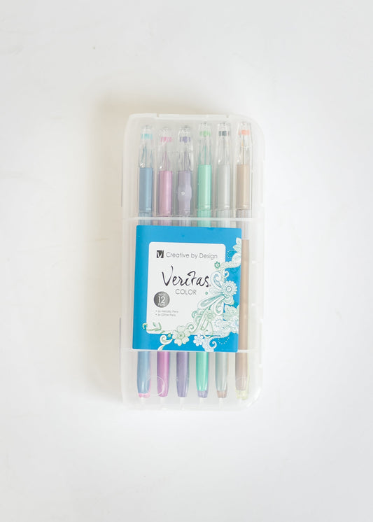 Metallic & Glitter Gel Pen Set - 12pc Gifts