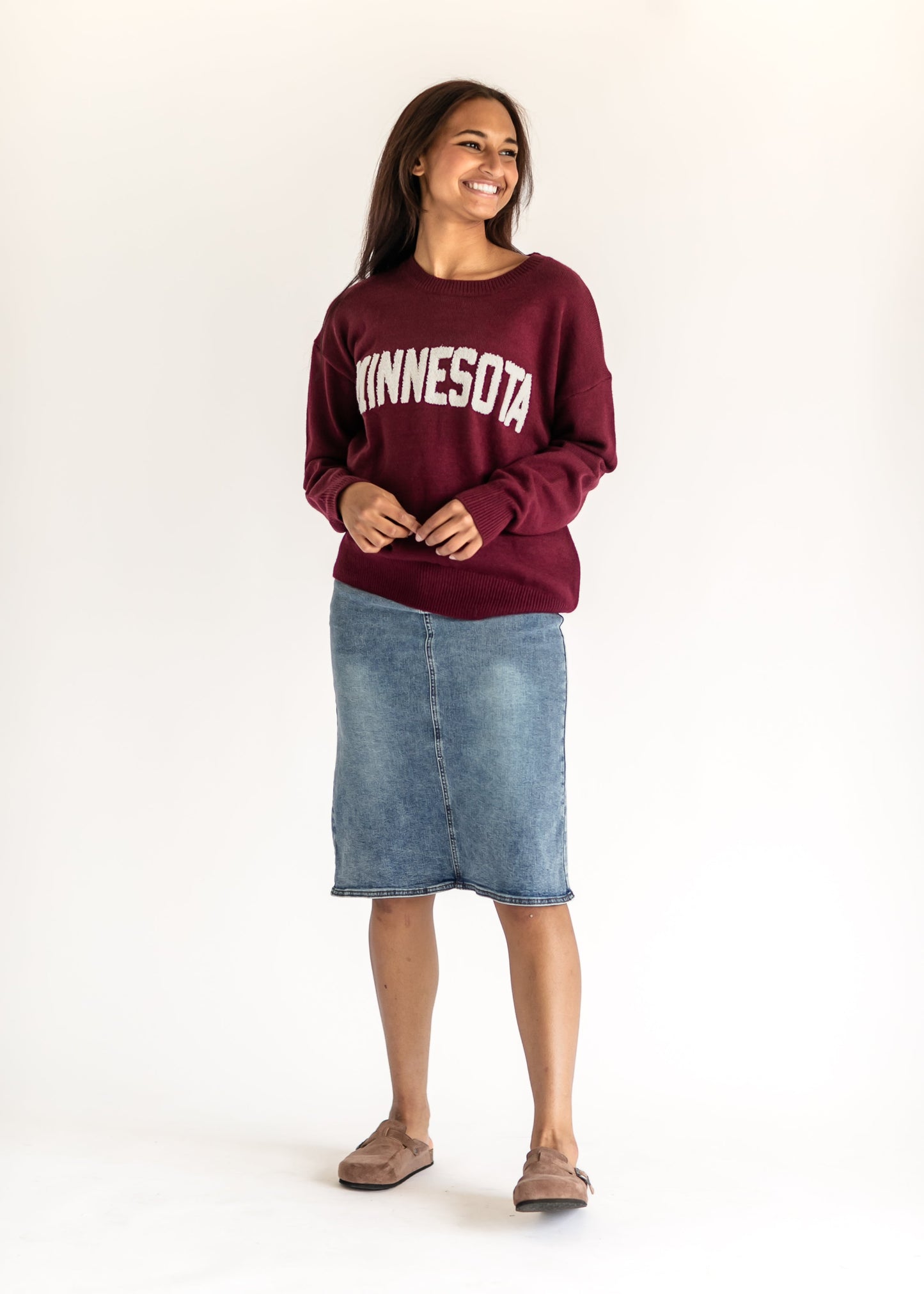 Minnesota Embroidered Crewneck Sweater FF Tops