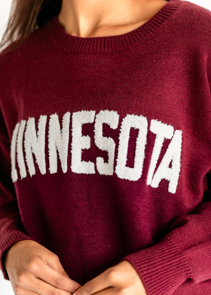 Minnesota Embroidered Crewneck Sweater FF Tops