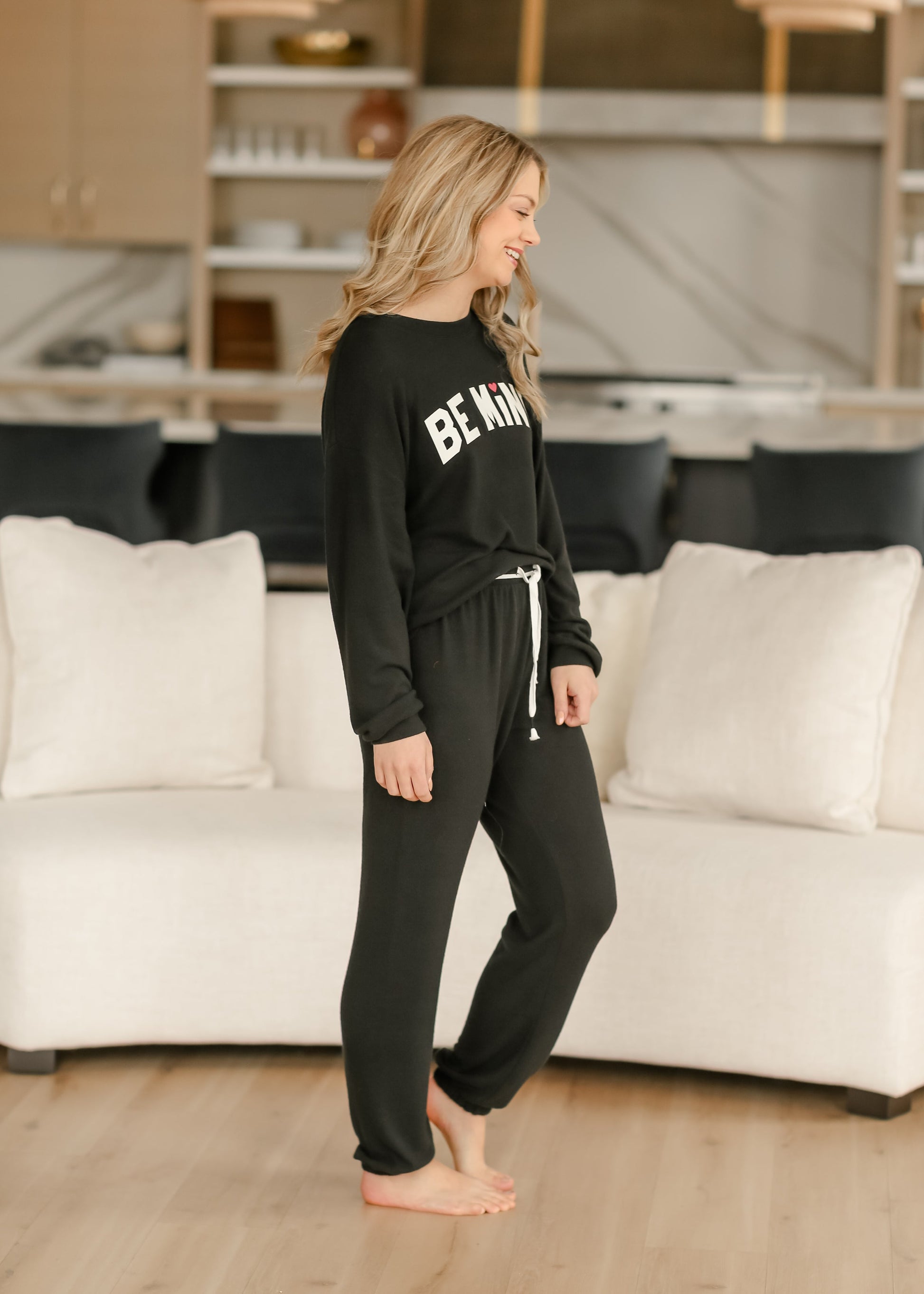 Mon Amour Black Soft Lounge Jogger FF Skirts