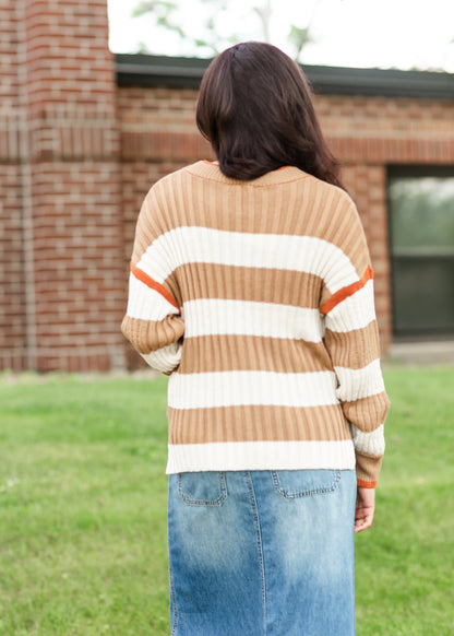 Multi-Striped Crewneck Sweater FF Tops