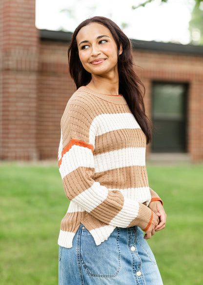 Multi-Striped Crewneck Sweater FF Tops