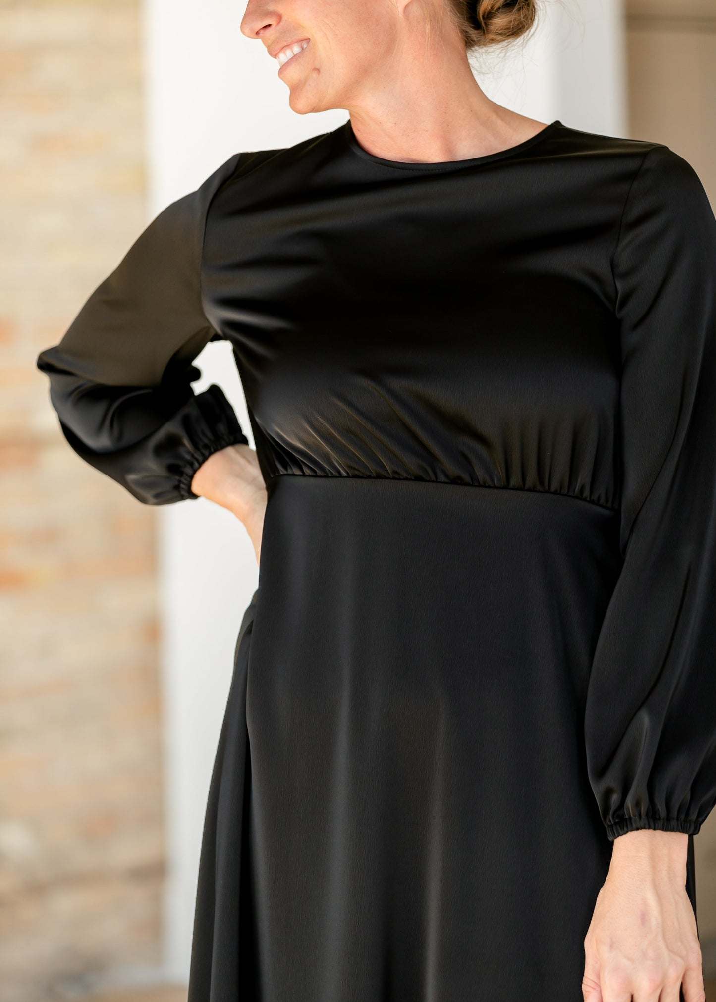 Muriel Long Sleeve Satin Dress IC Dresses