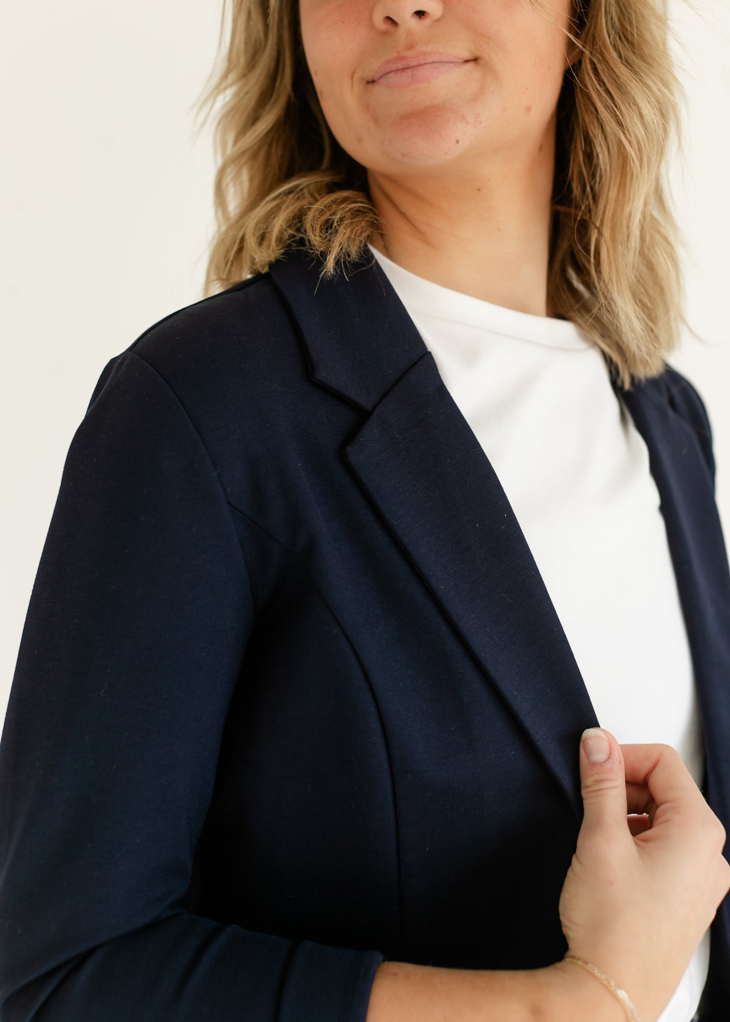 Navy Princess Dart Relaxed Fit Blazer FF Tops