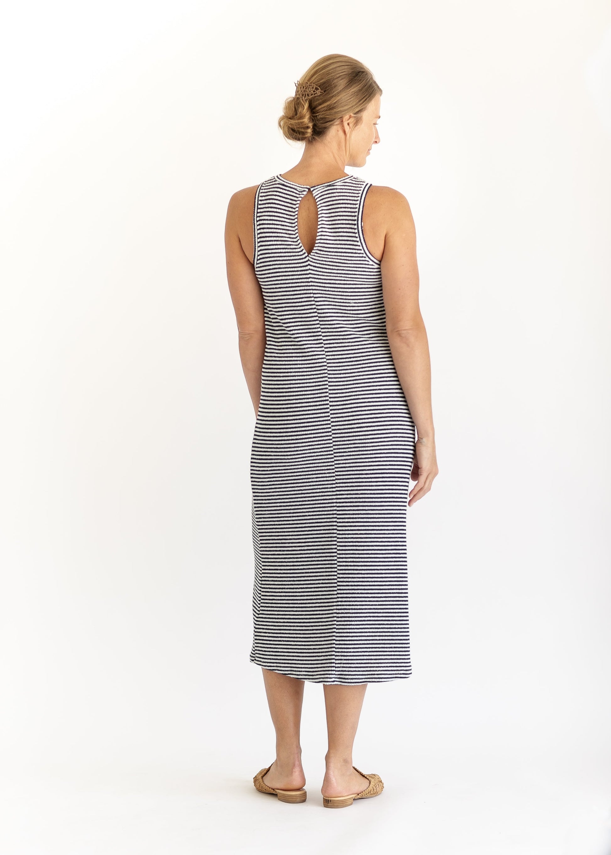 Navy Stripe Knit Maxi Dress FF Dresses