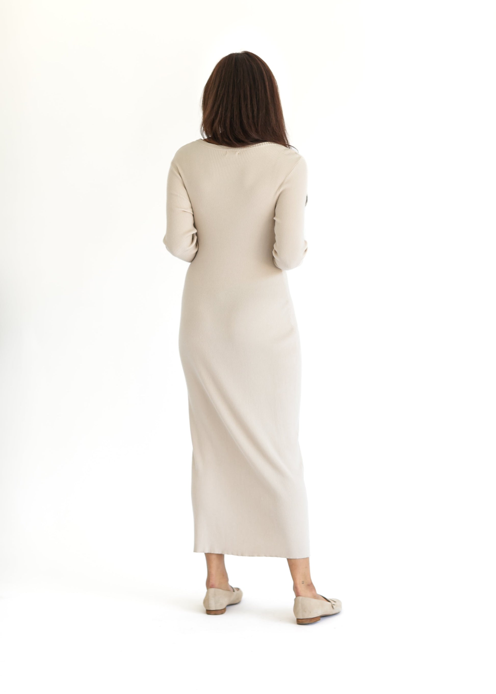 Noa Ribbed Knit Midi Dress IC Dresses