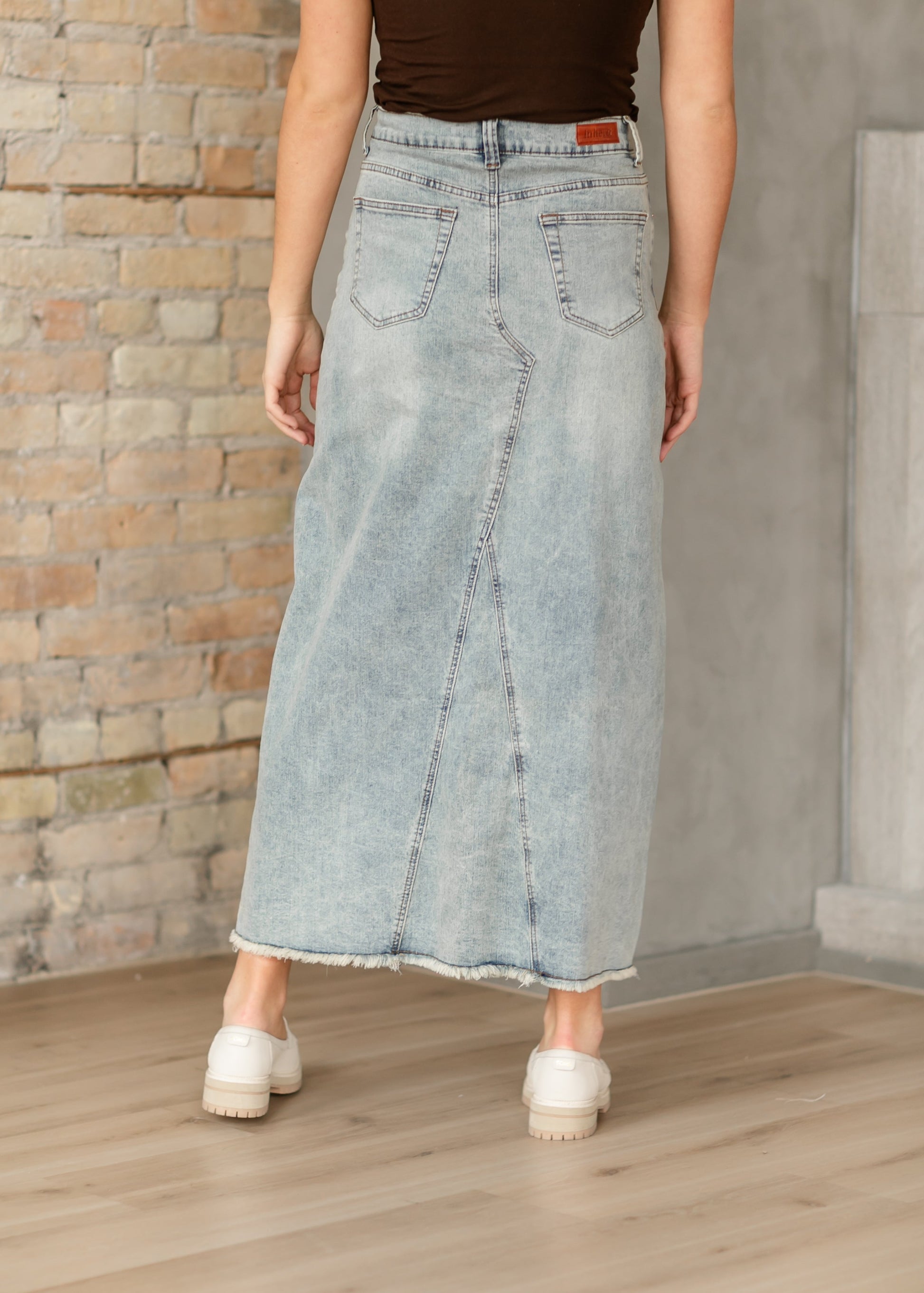 Piper A-line Long Denim Maxi Skirt IC Skirts