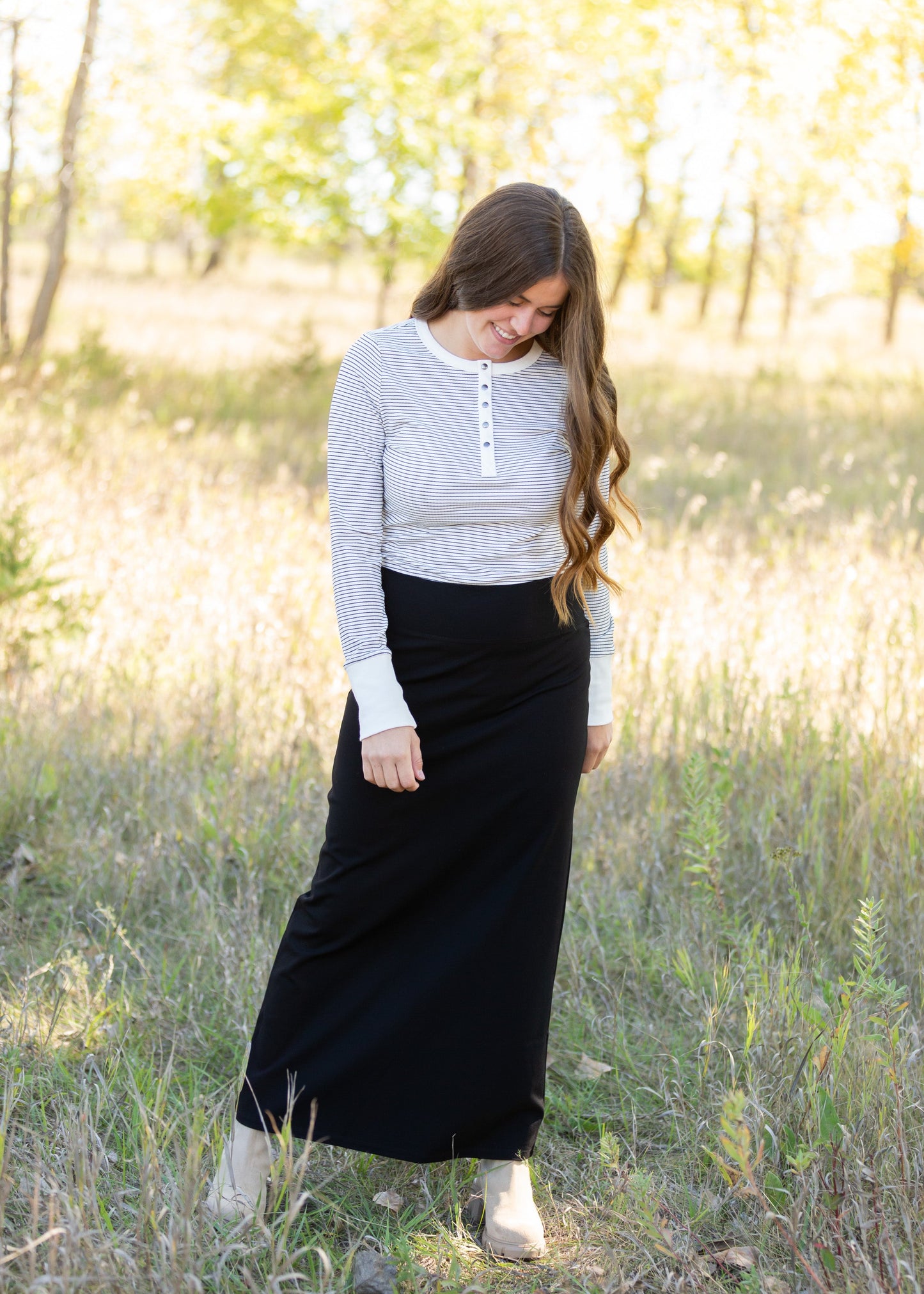 Quinn Knit Maxi Skirt IC Skirts Black / XS