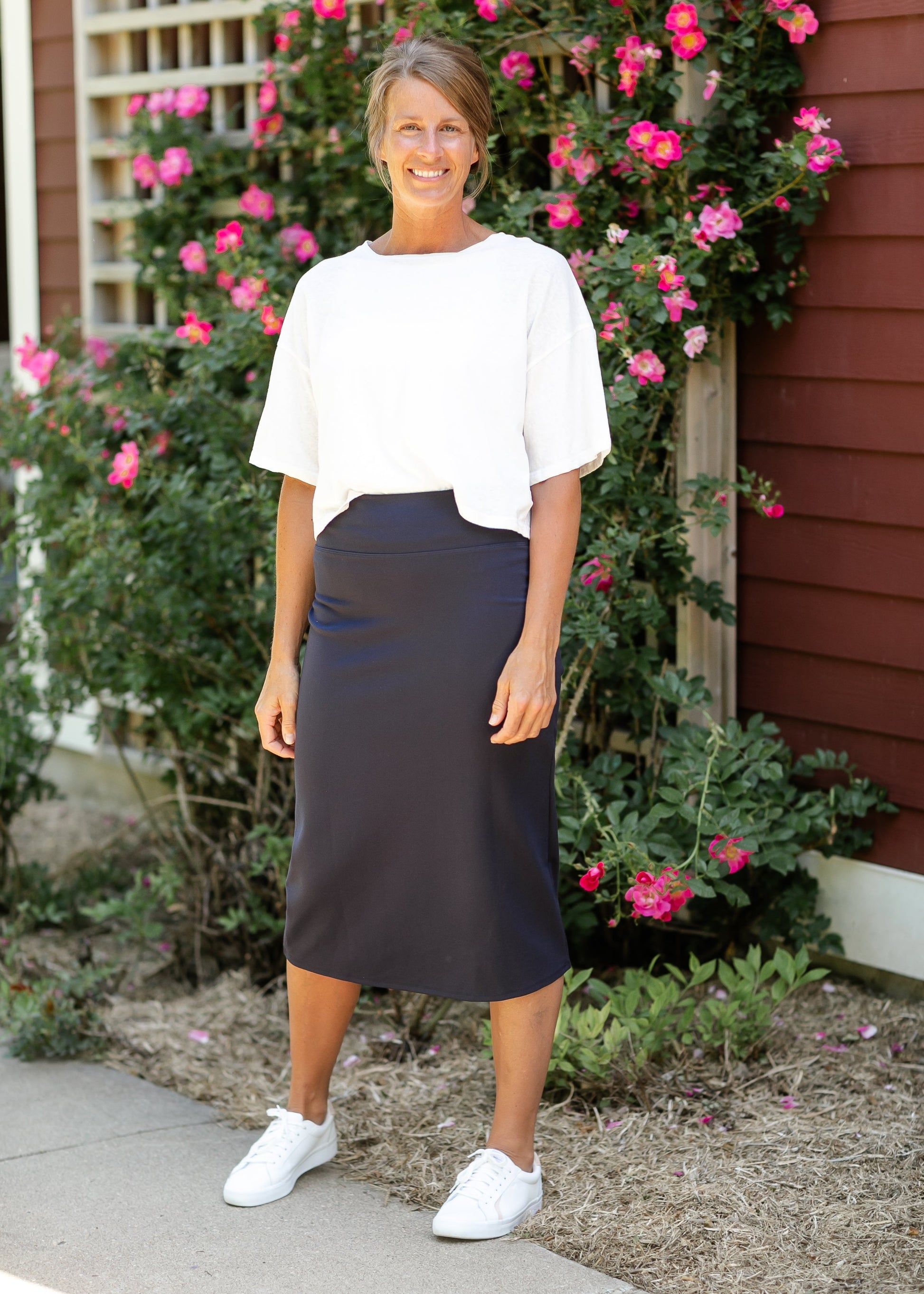 Quinn Midi Skirt 31 Inch IC Skirts Navy / XS