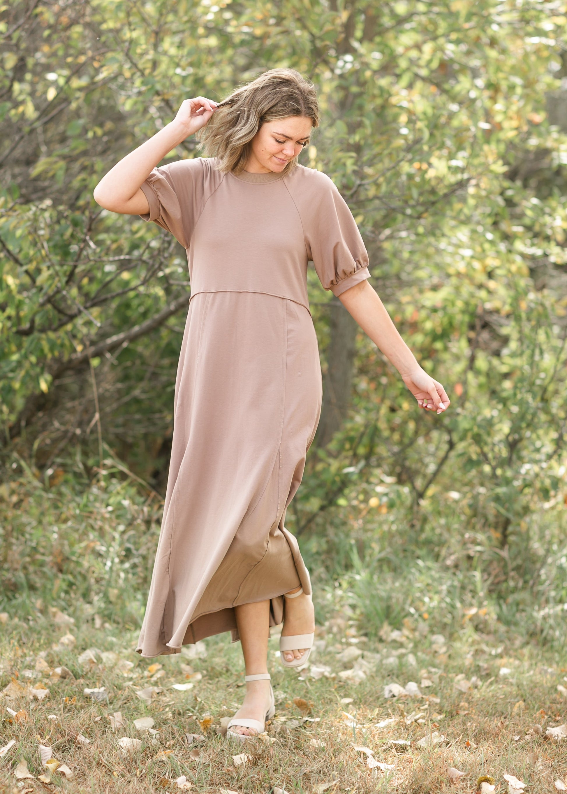 Raglan Sleeve Soft Jersey Dress FF Dresses