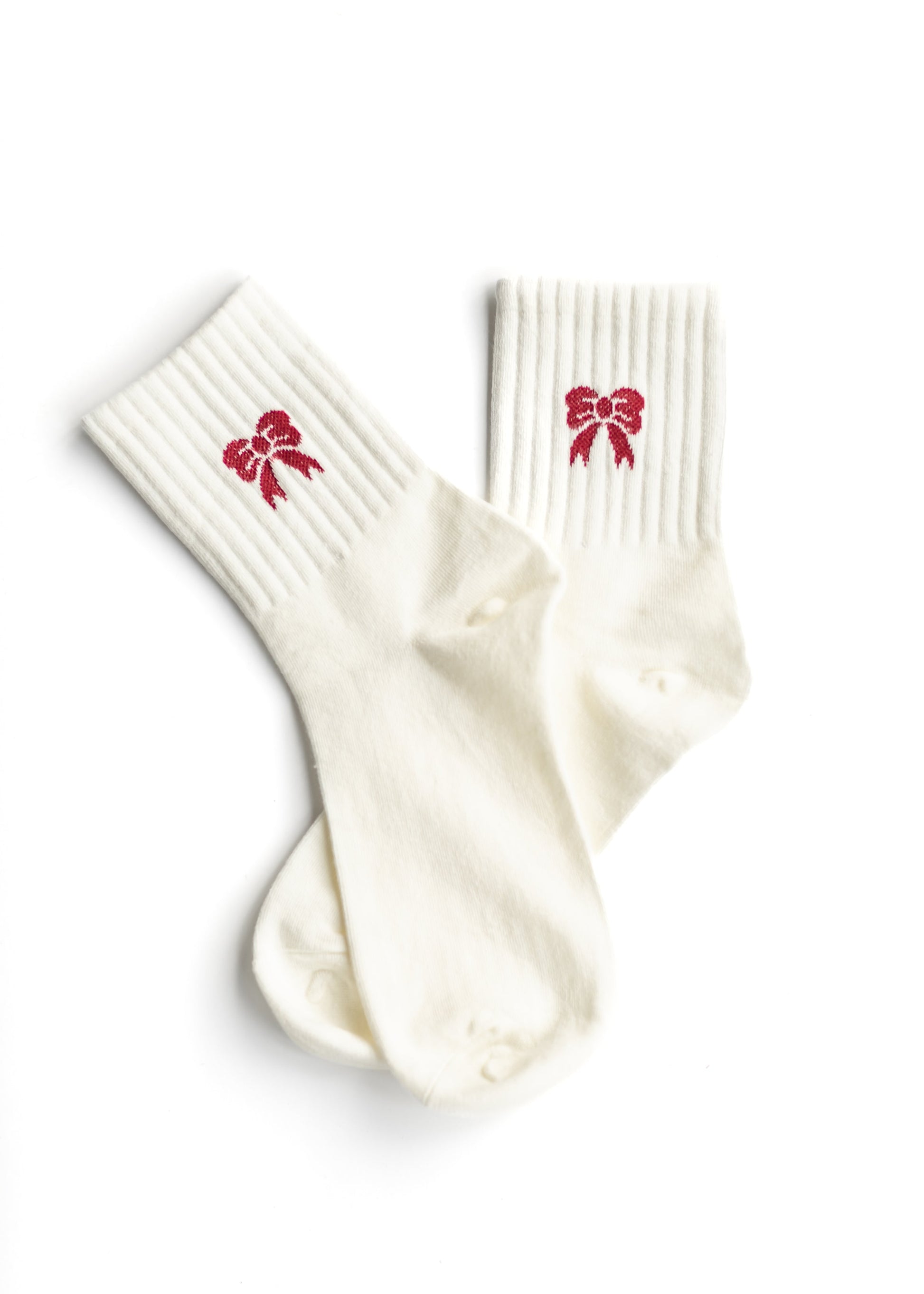 Red Bow Mid-Calf Socks Accessories