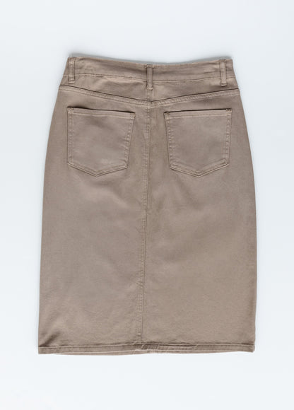 Remi Desert Taupe Denim Midi Skirt Skirts