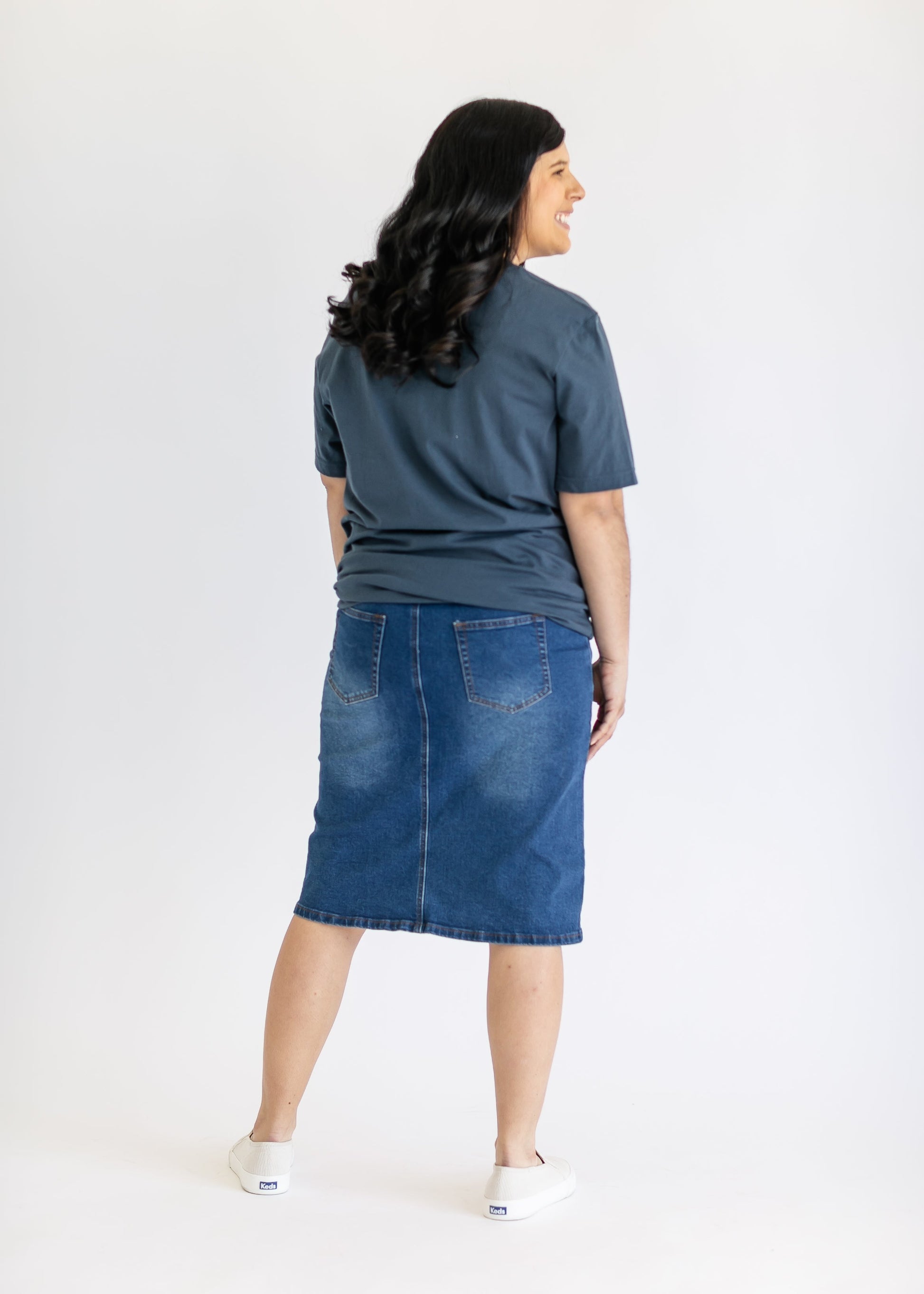 Remi Maternity Denim Midi Skirt IC Skirts