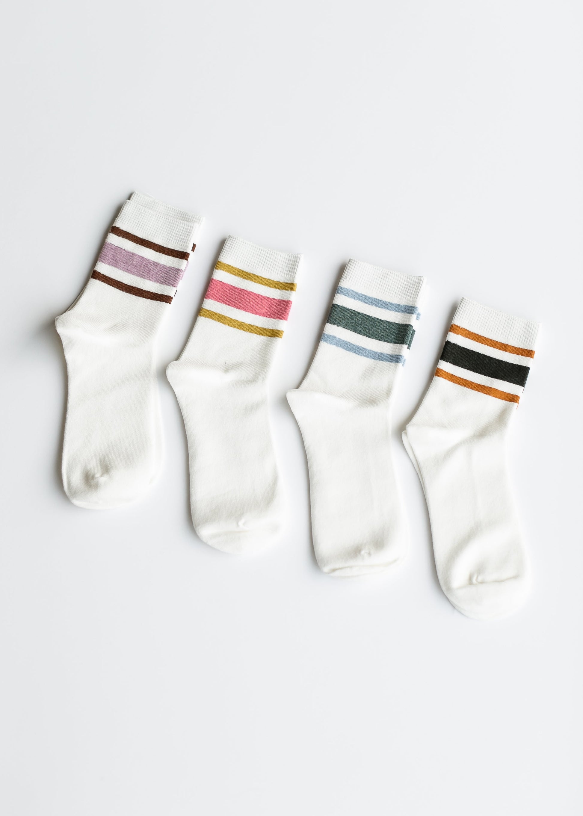 Retro Stripe Style Crew Socks Accessories