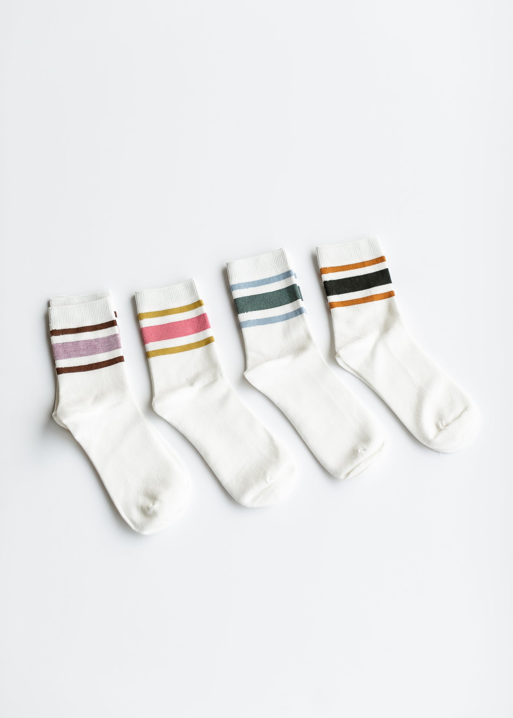 Retro Stripe Style Crew Socks Accessories